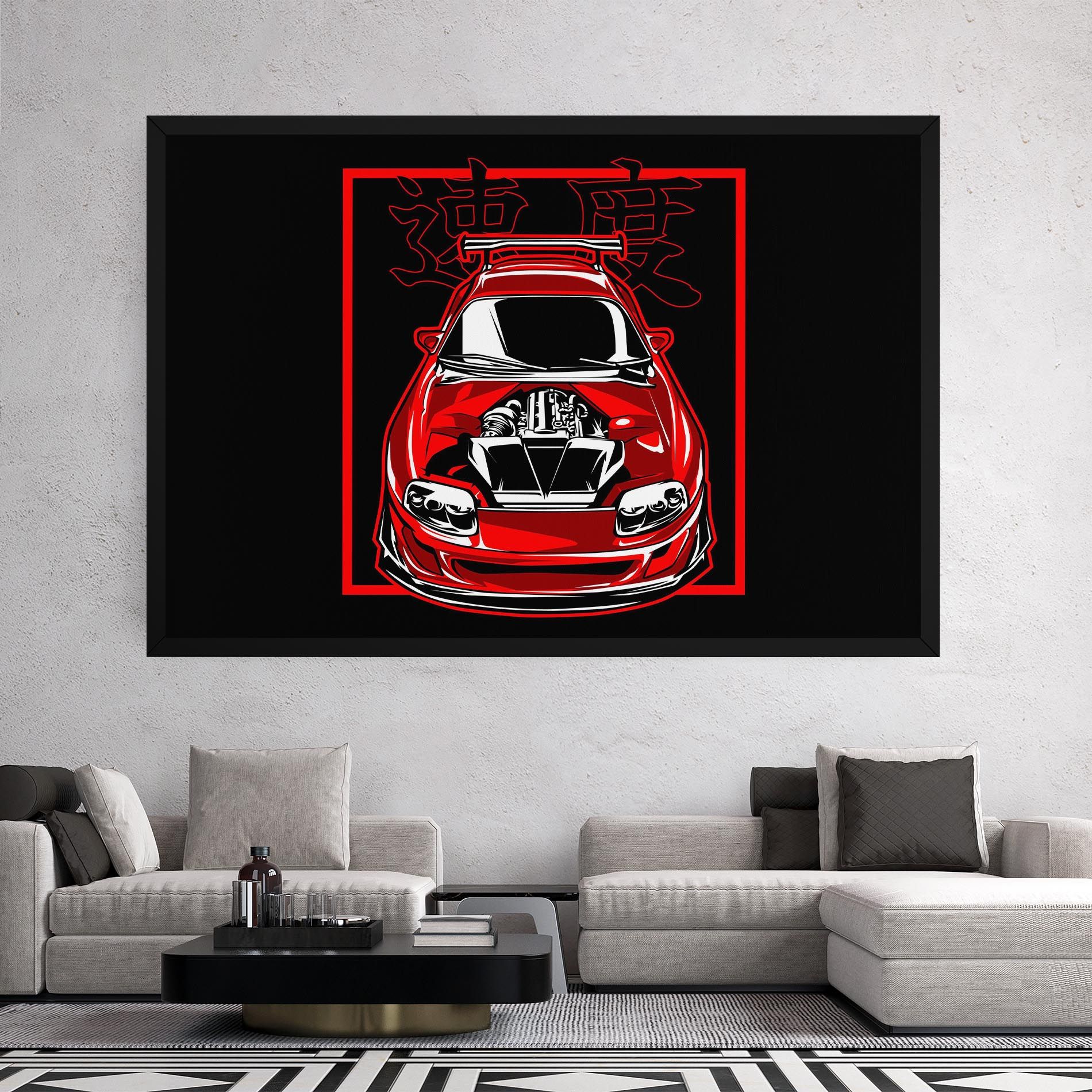 Japanese Red Car mockup 2