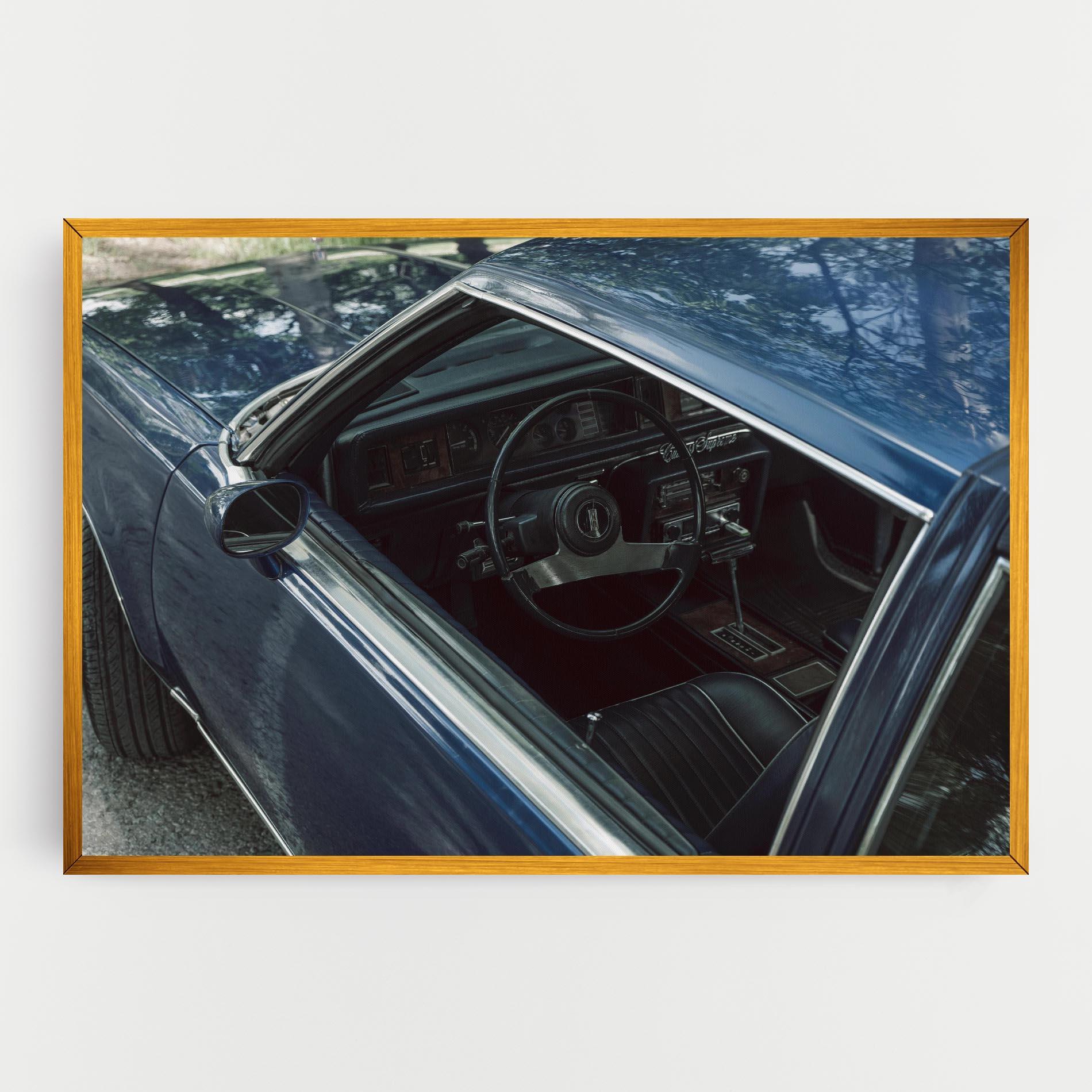 Картина на платно Old Blue Car mockup 0