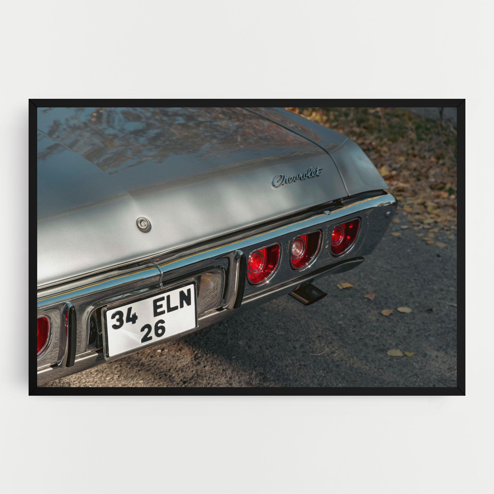 Картина на платно Old Grey Car mockup 0