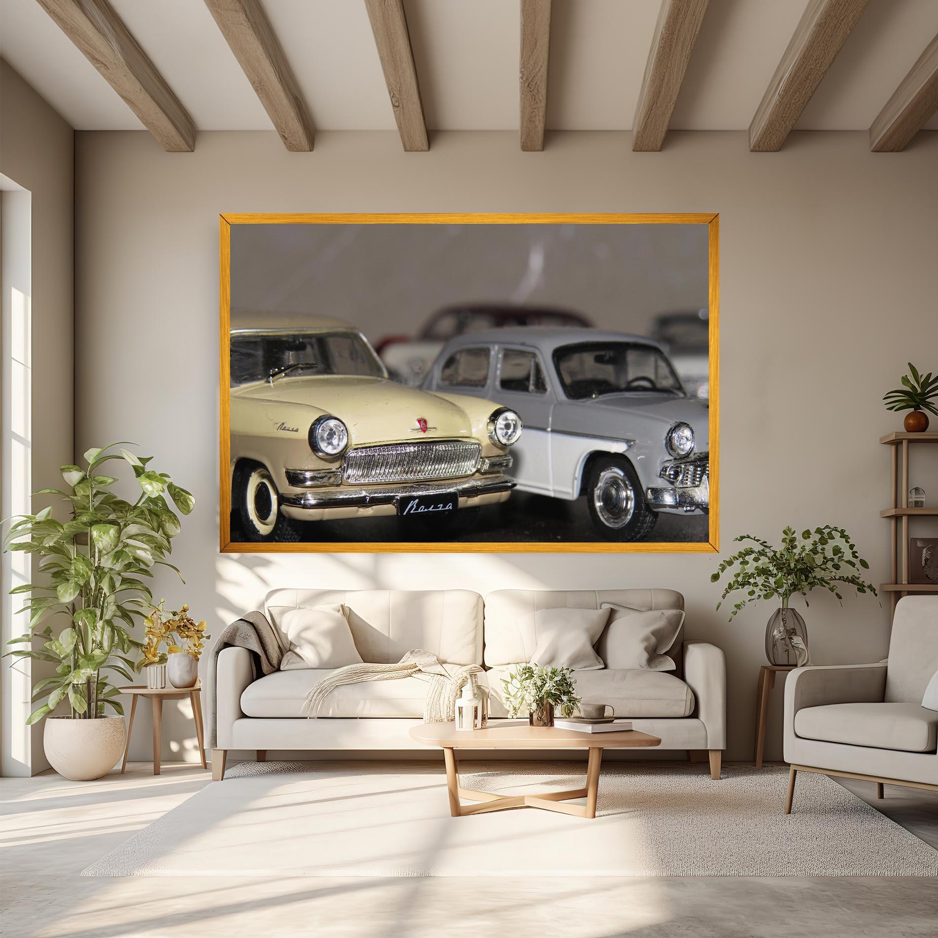 Картина на платно Cream Grey Car mockup 6