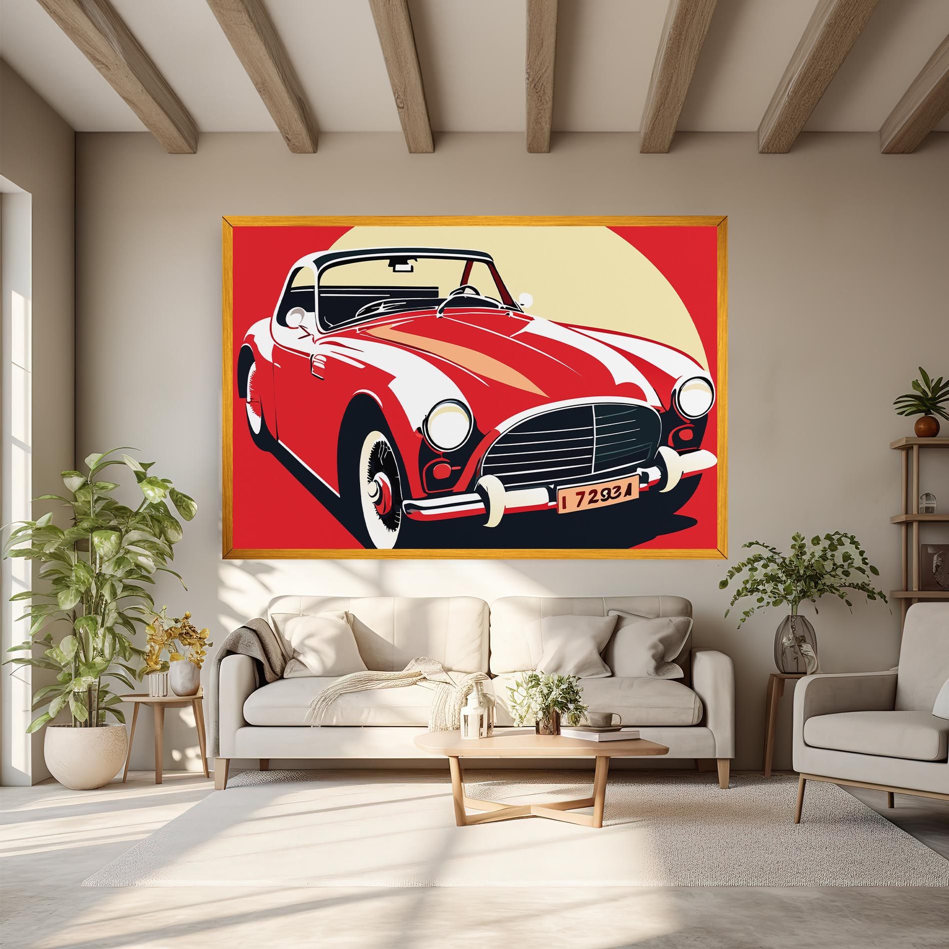 Red Vintage Car mockup 6