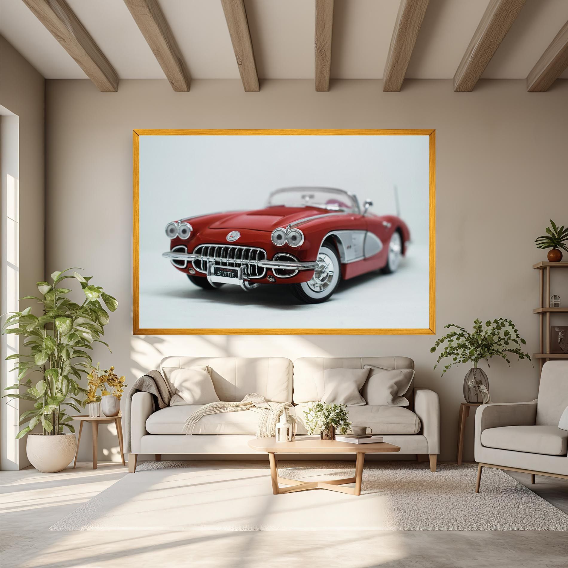 Vintage Red Car mockup 6