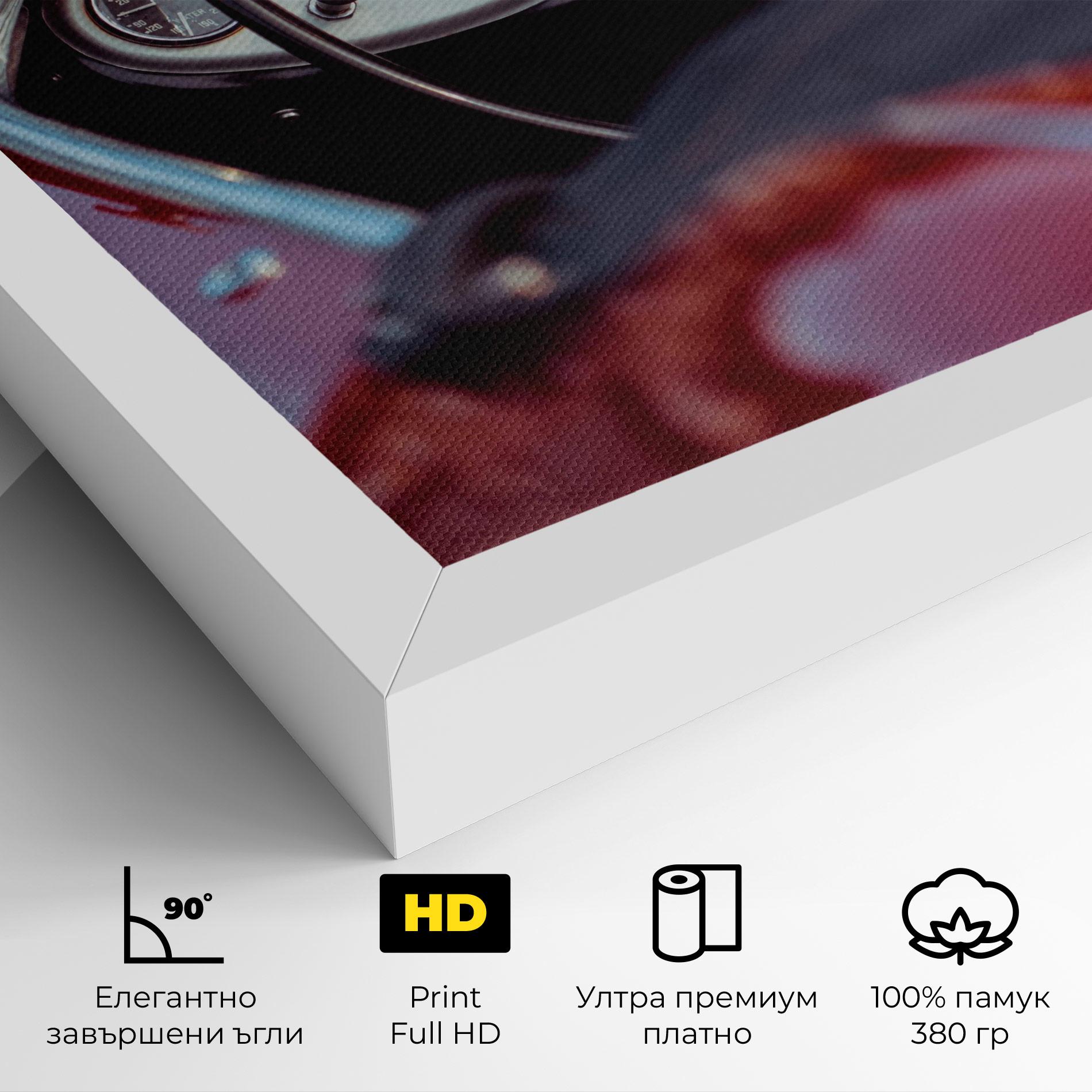 Картина на платно Classic Red Car mockup 4