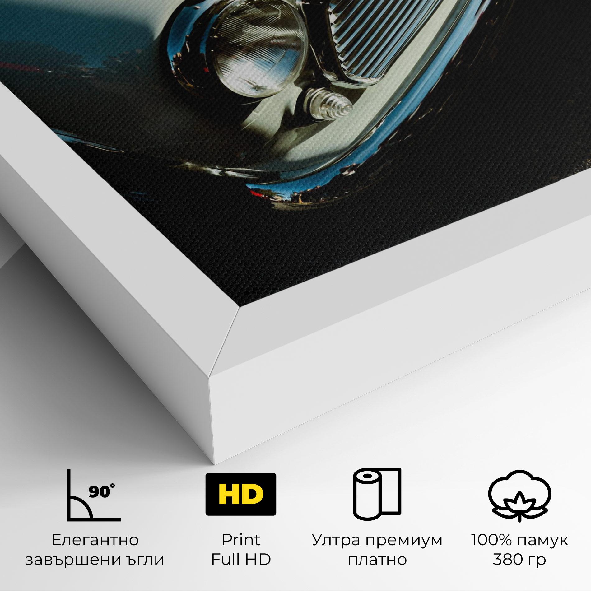 Картина на платно Light Blue Car mockup 4