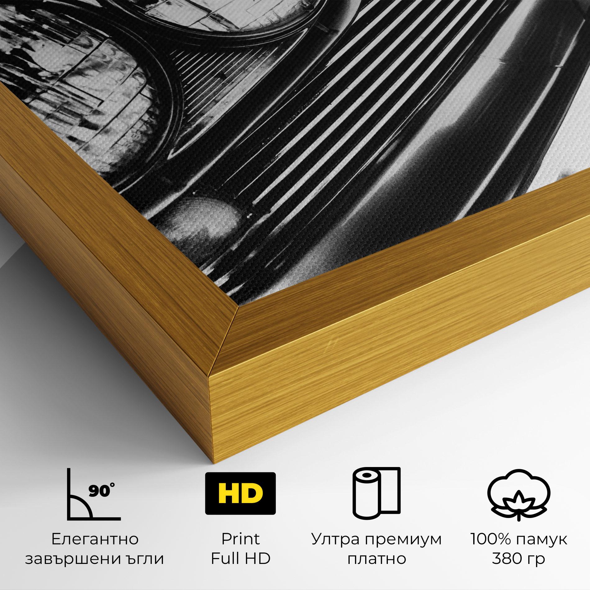 Картина на платно Old Closeup Car mockup 4