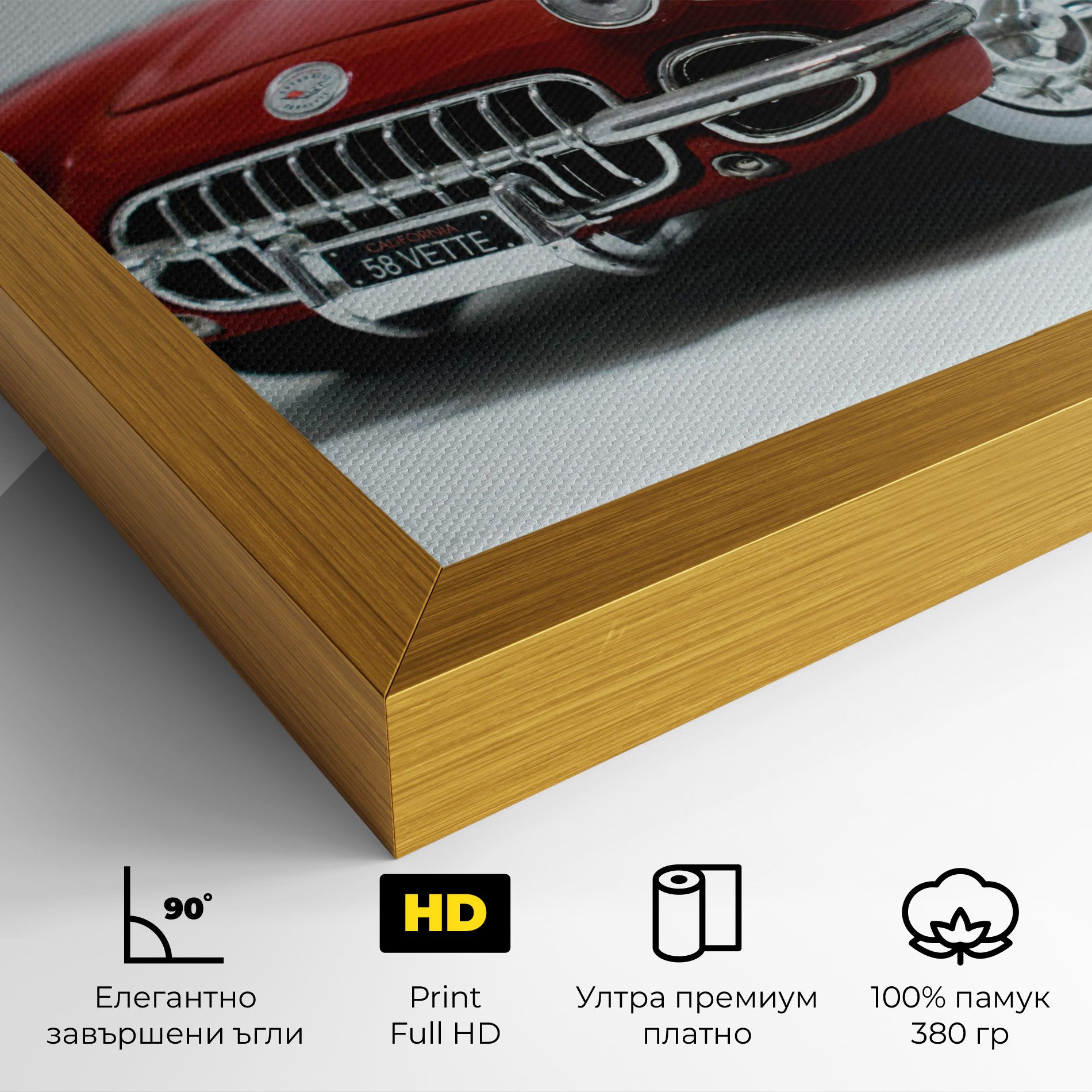 Vintage Red Car mockup 4