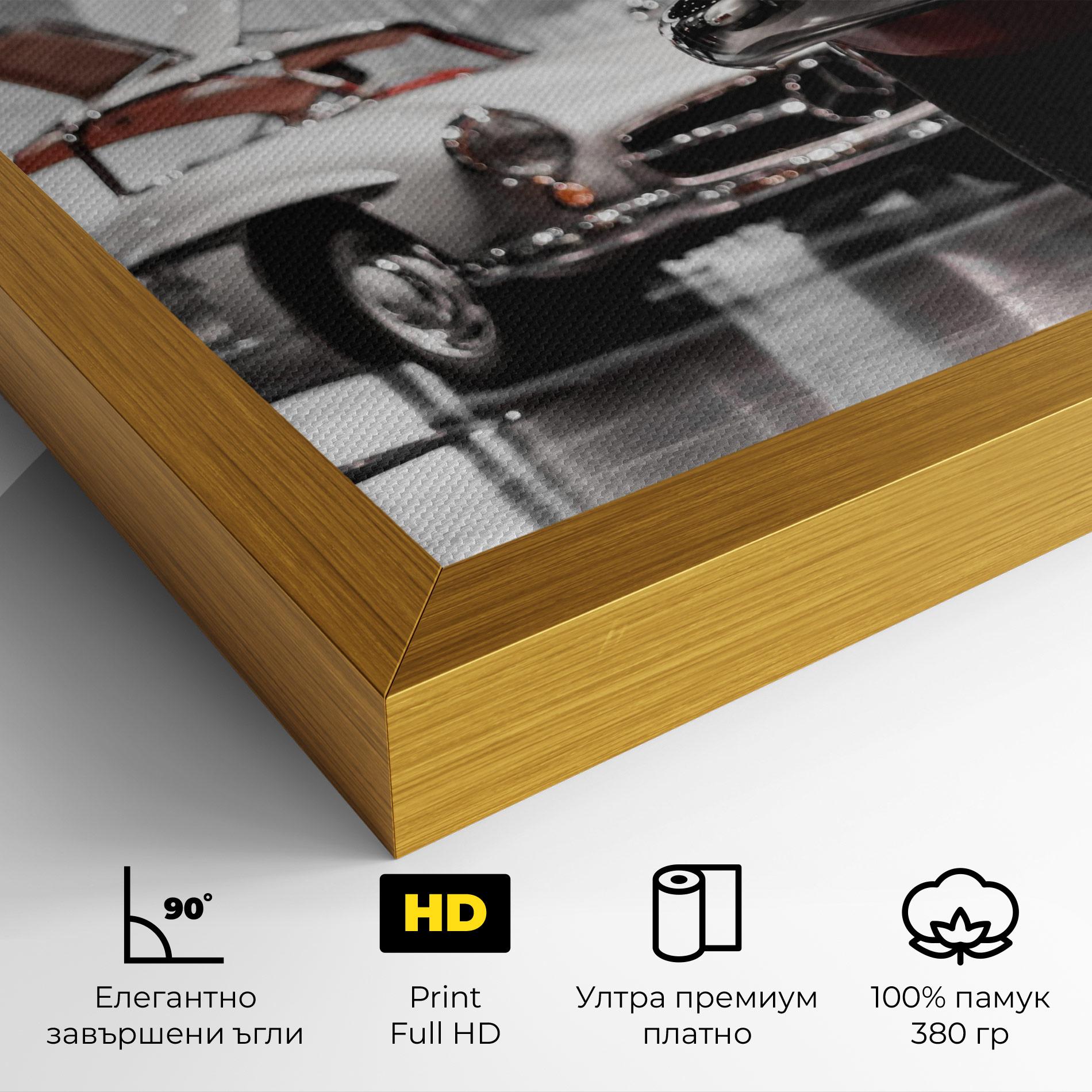 Картина на платно Vintage Red White mockup 4