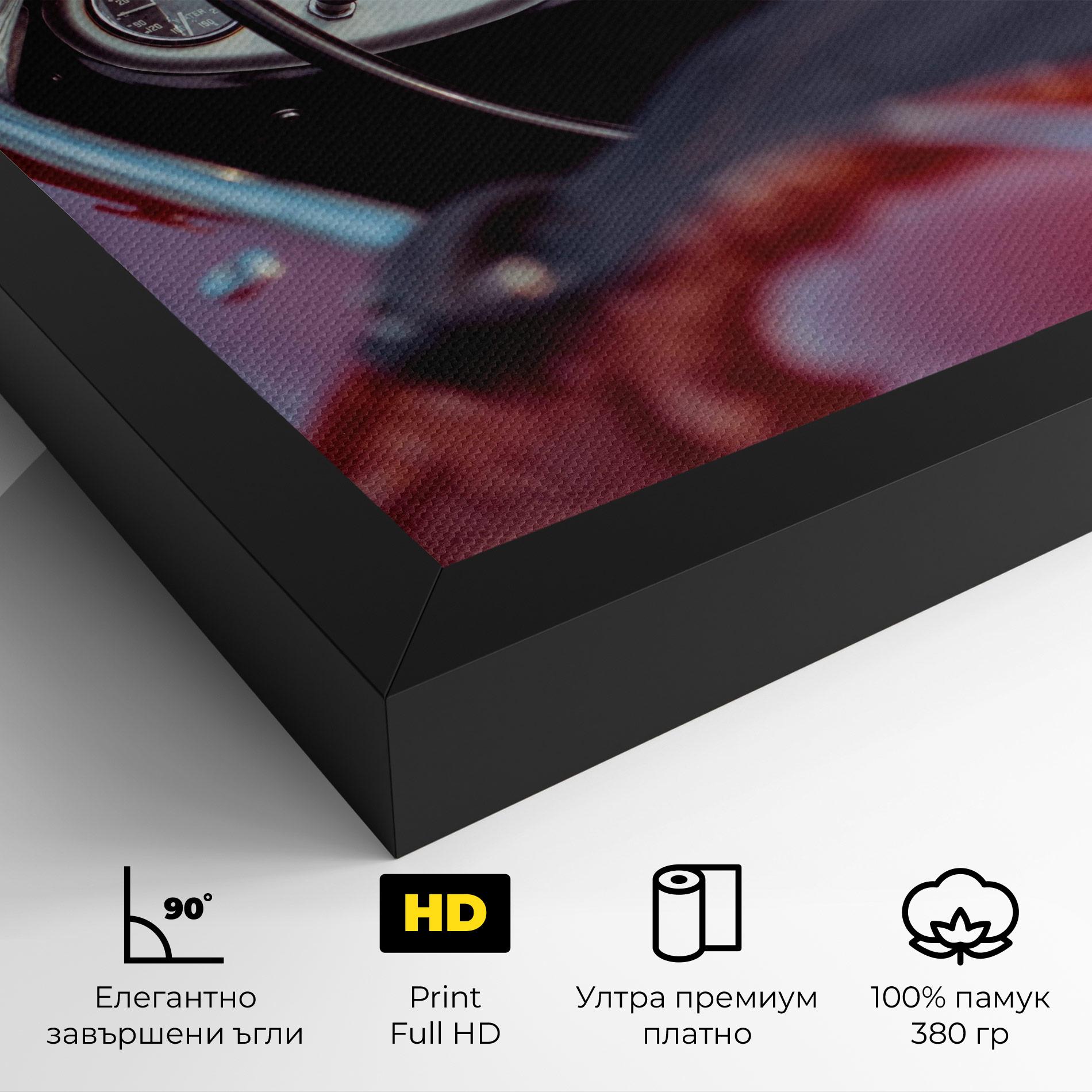 Картина на платно Classic Red Car mockup 4