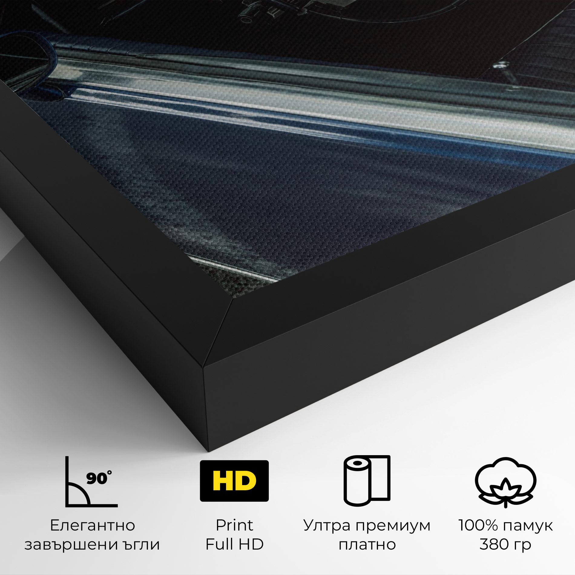 Картина на платно Old Blue Car mockup 4