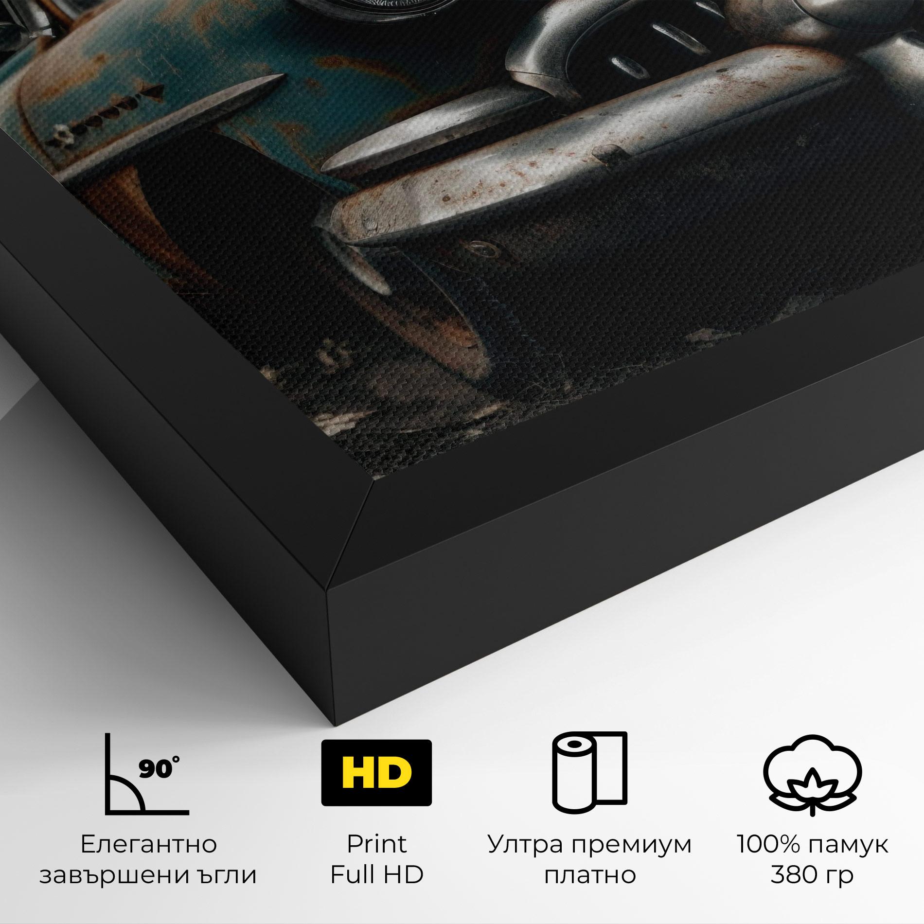 Картина на платно Old Brown Car mockup 4