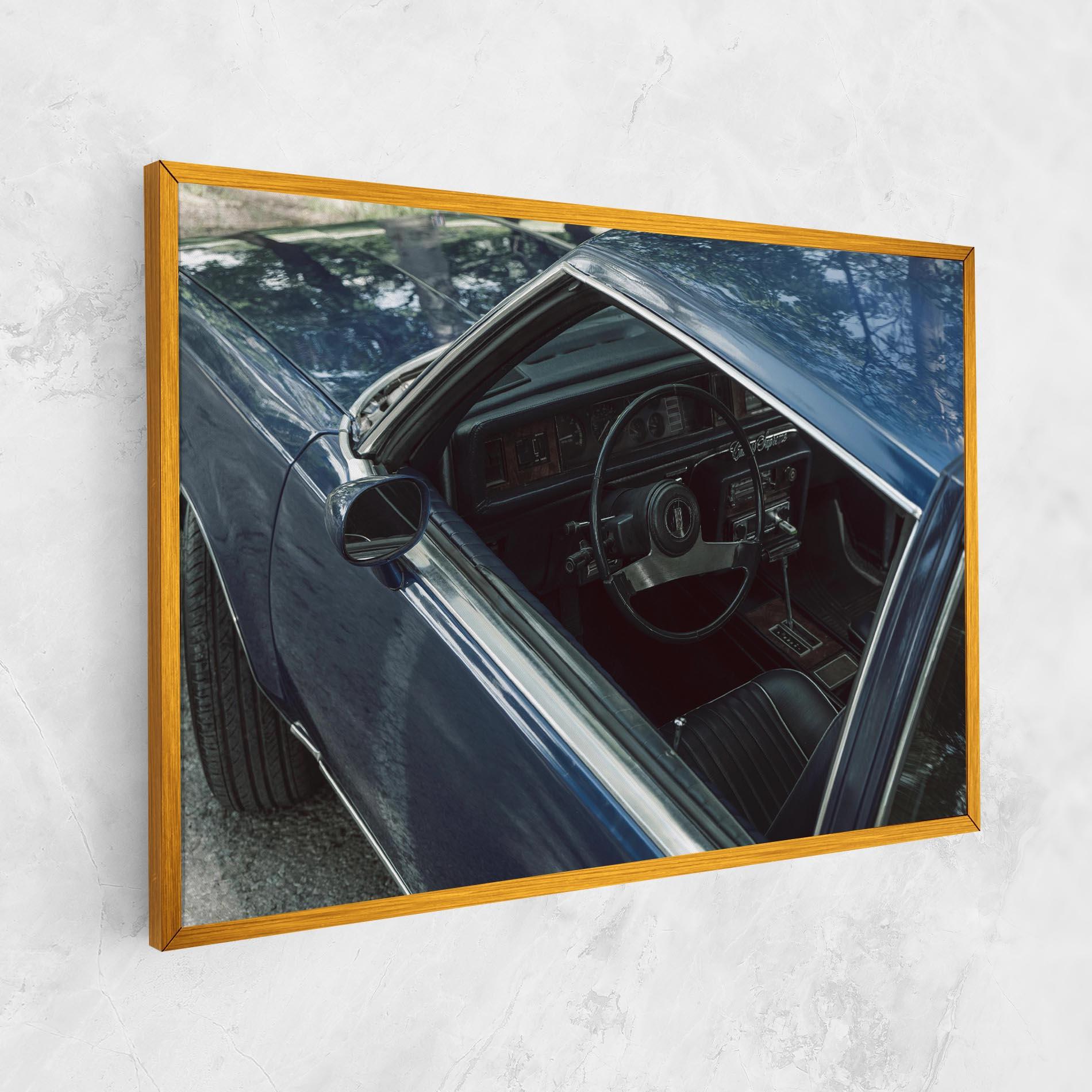 Картина на платно Old Blue Car mockup 1