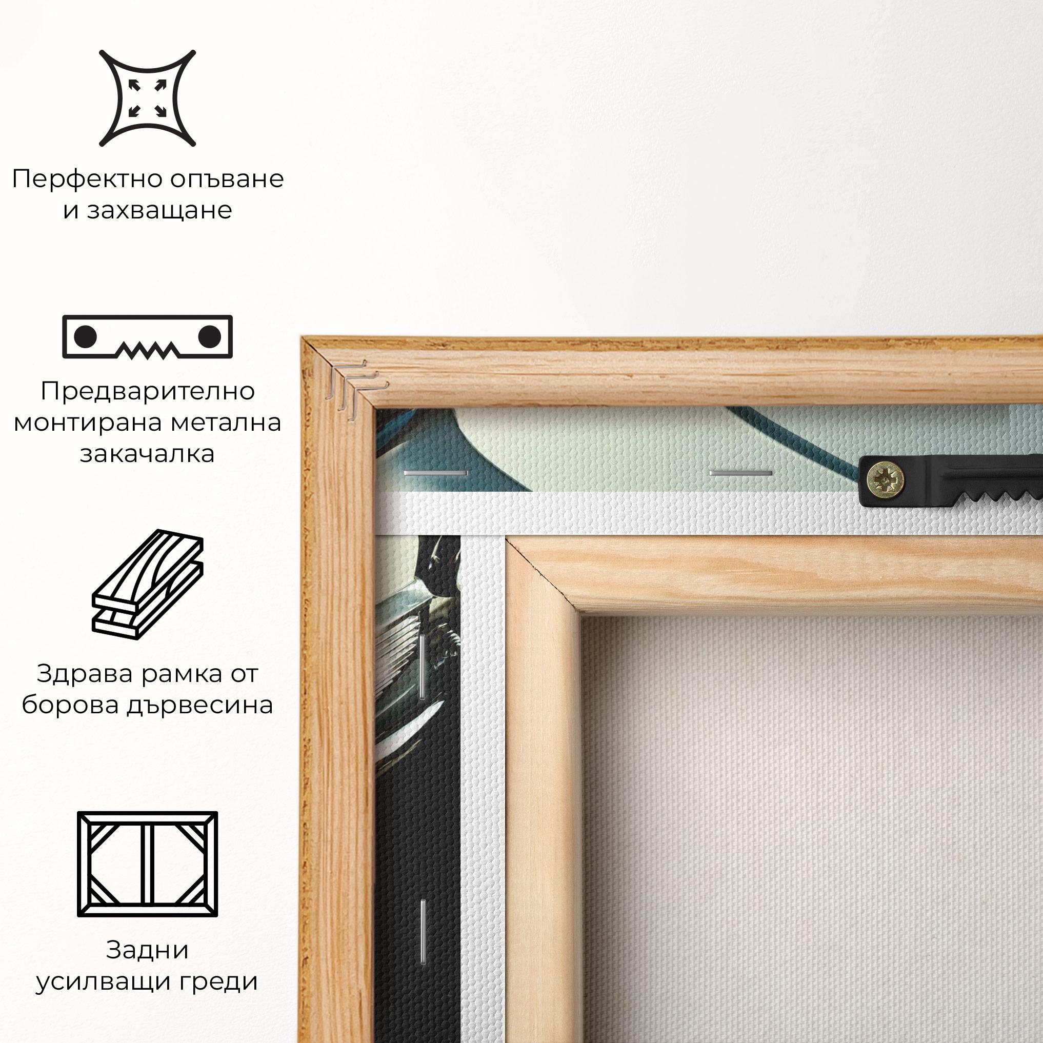 Картина на платно Light Blue Car mockup 5