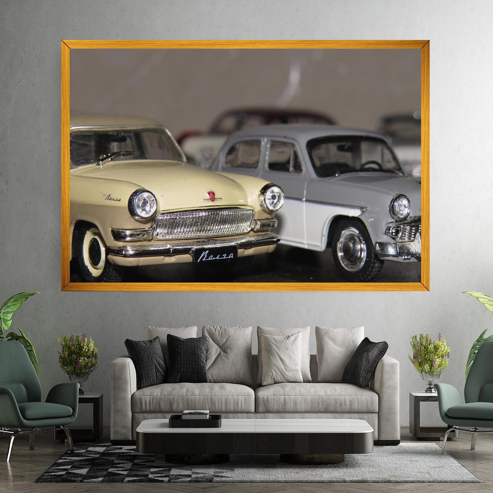 Картина на платно Cream Grey Car mockup 7