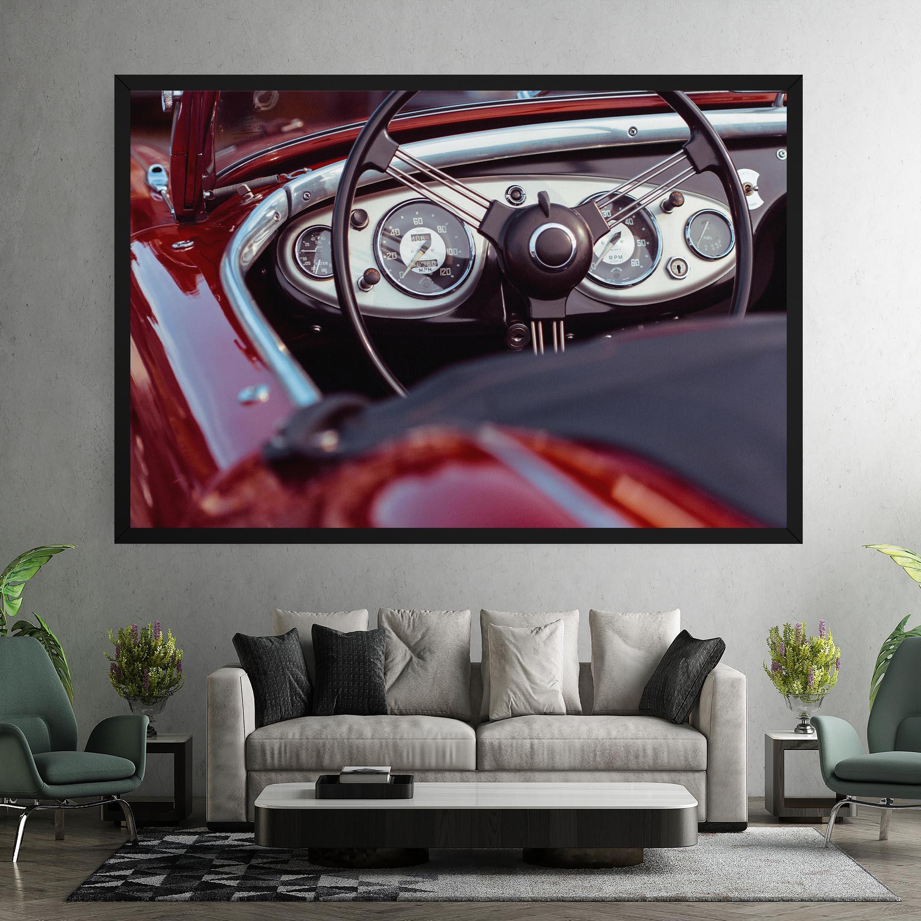 Картина на платно Classic Red Car mockup 7