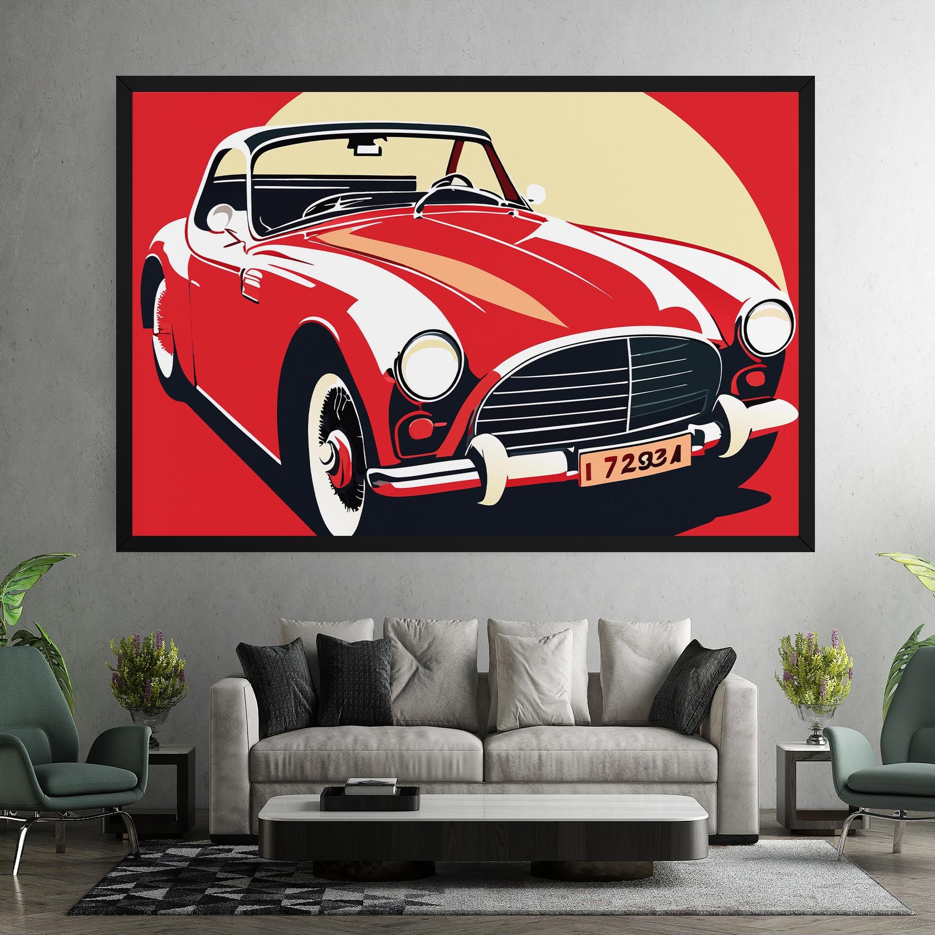 Red Vintage Car mockup 7