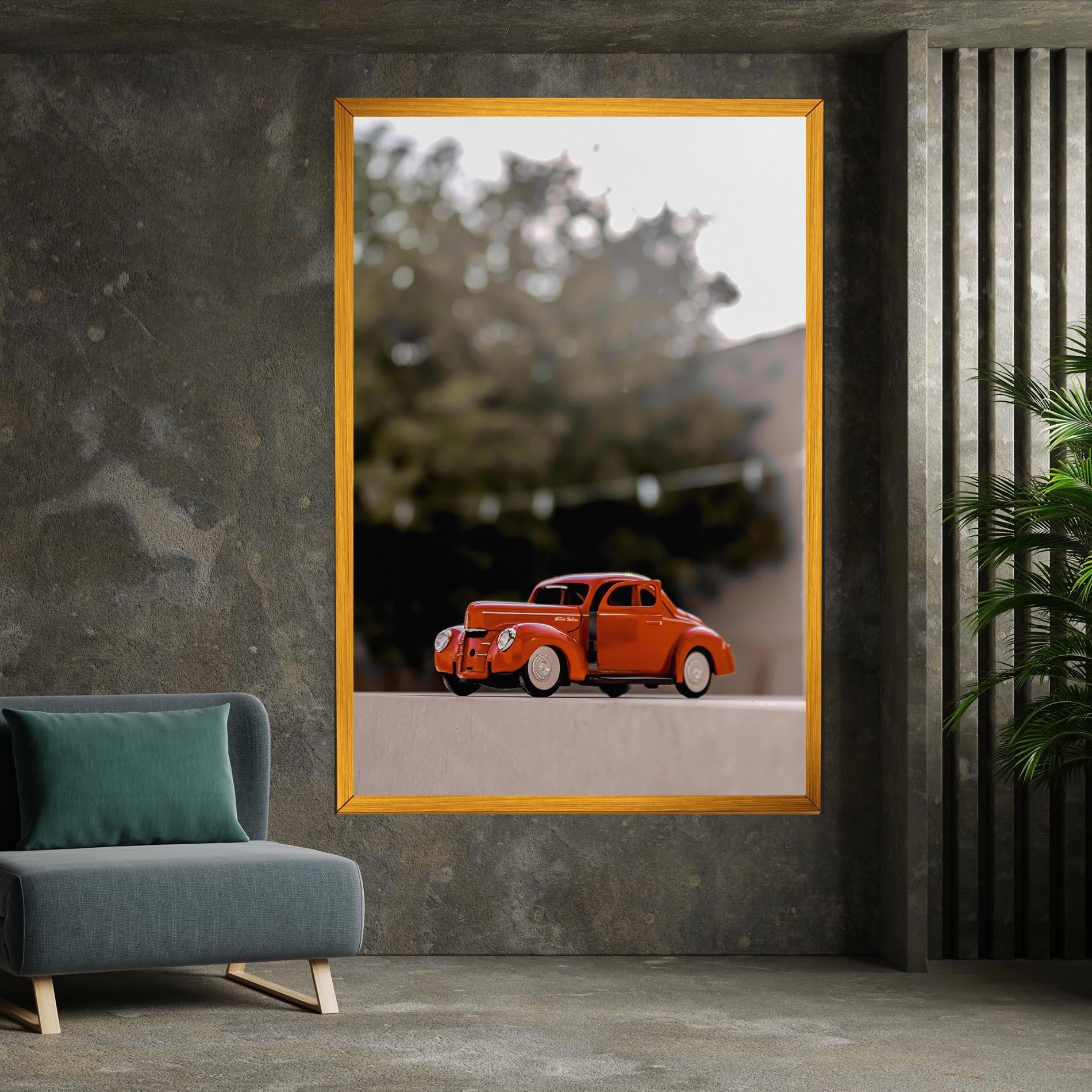 Картина на платно Orange Toy Car mockup 7