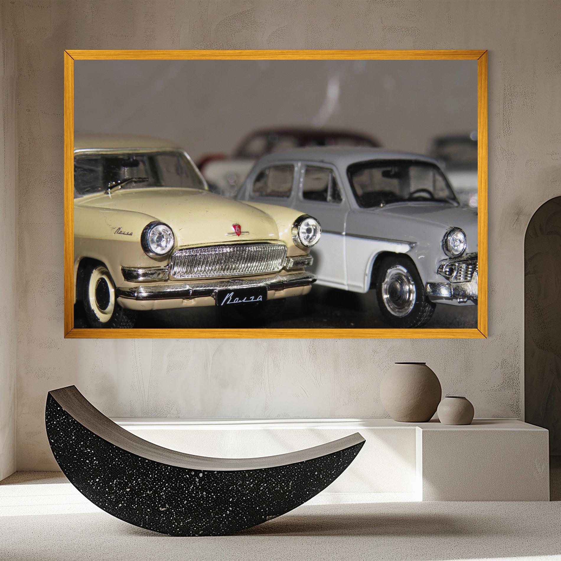 Картина на платно Cream Grey Car mockup 8