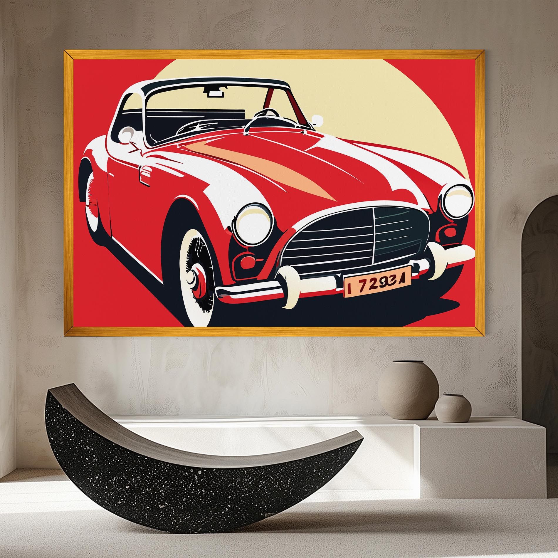 Red Vintage Car mockup 8