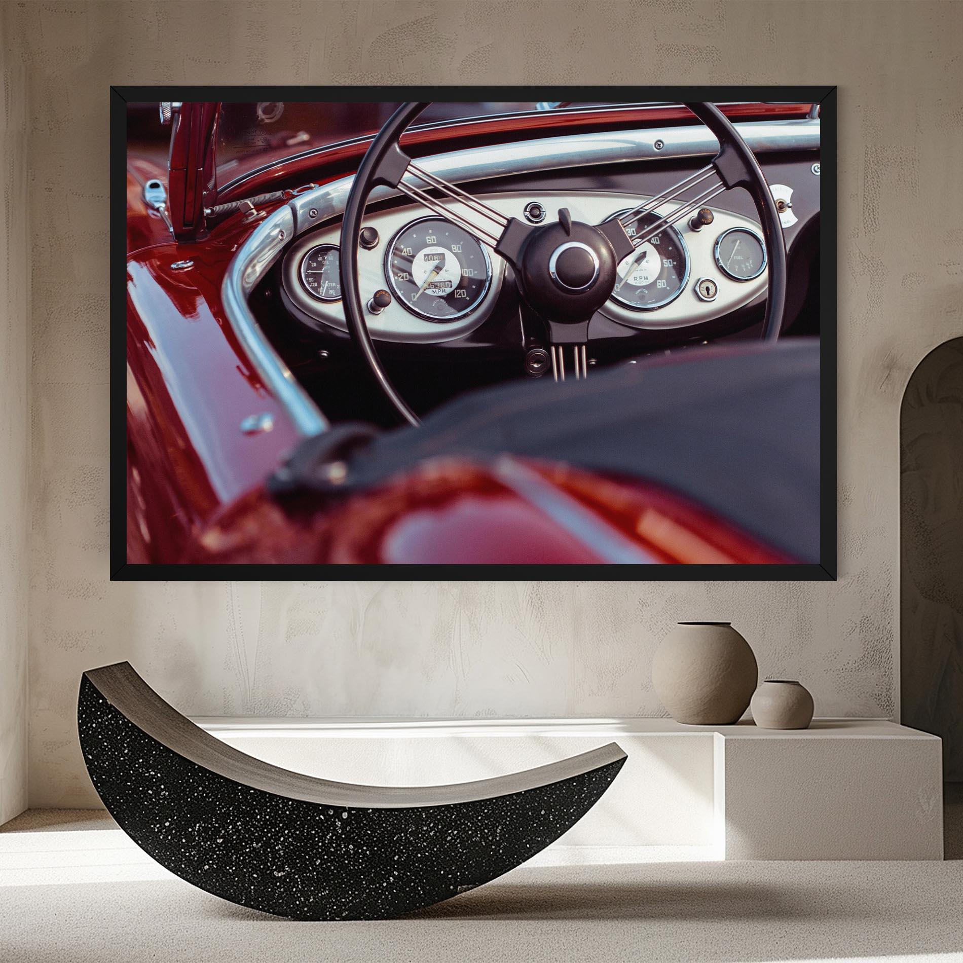 Картина на платно Classic Red Car mockup 8