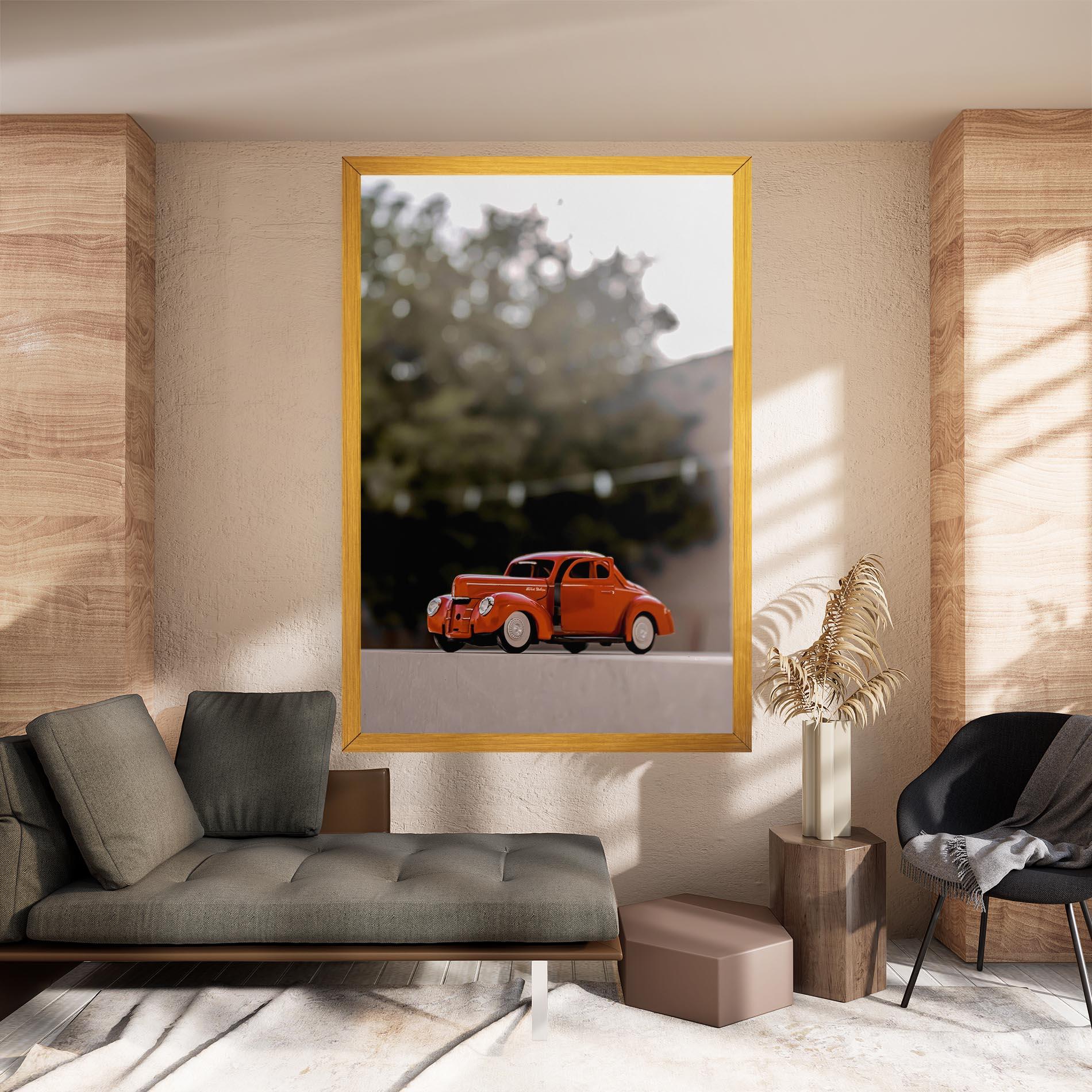 Картина на платно Orange Toy Car mockup 8