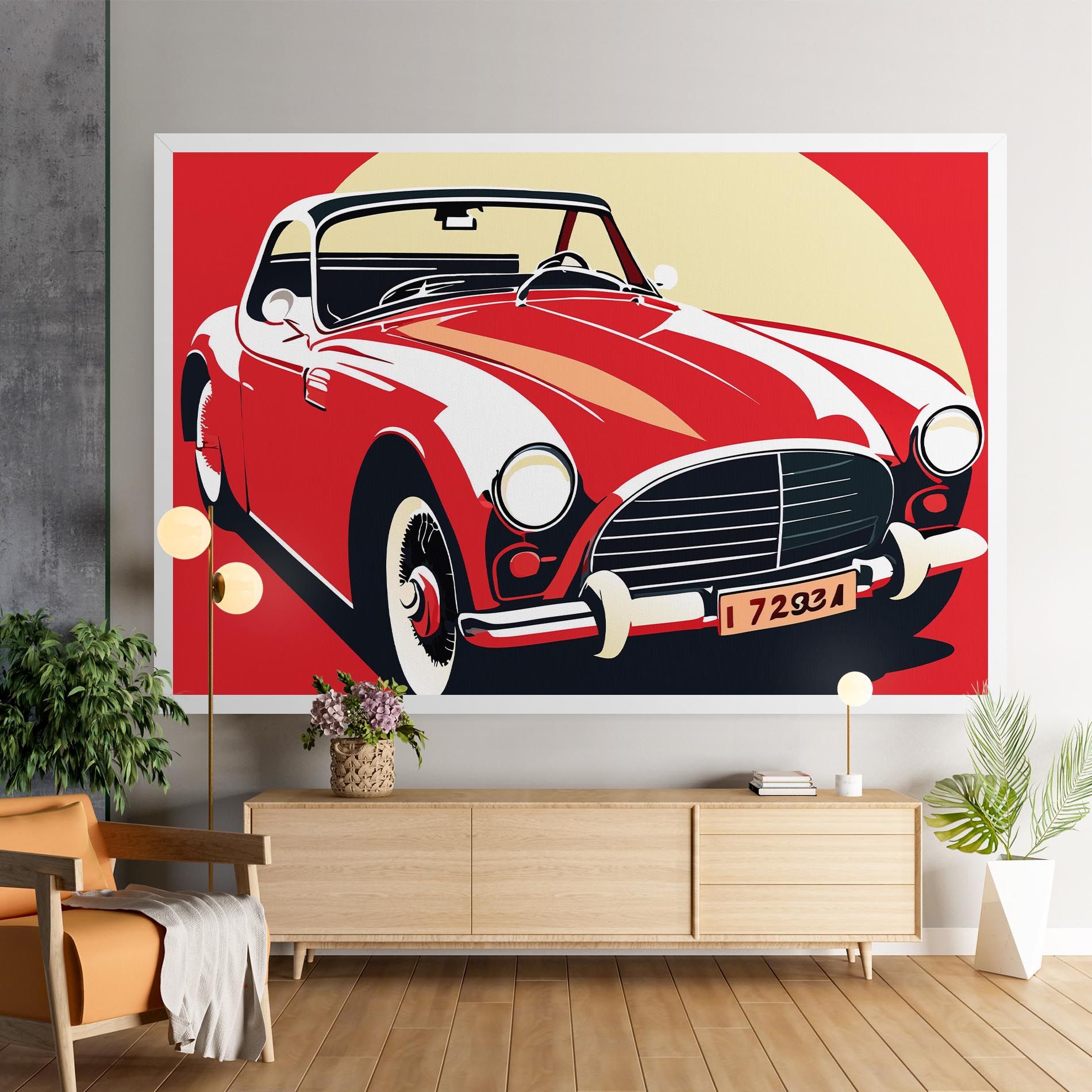 Red Vintage Car mockup 9
