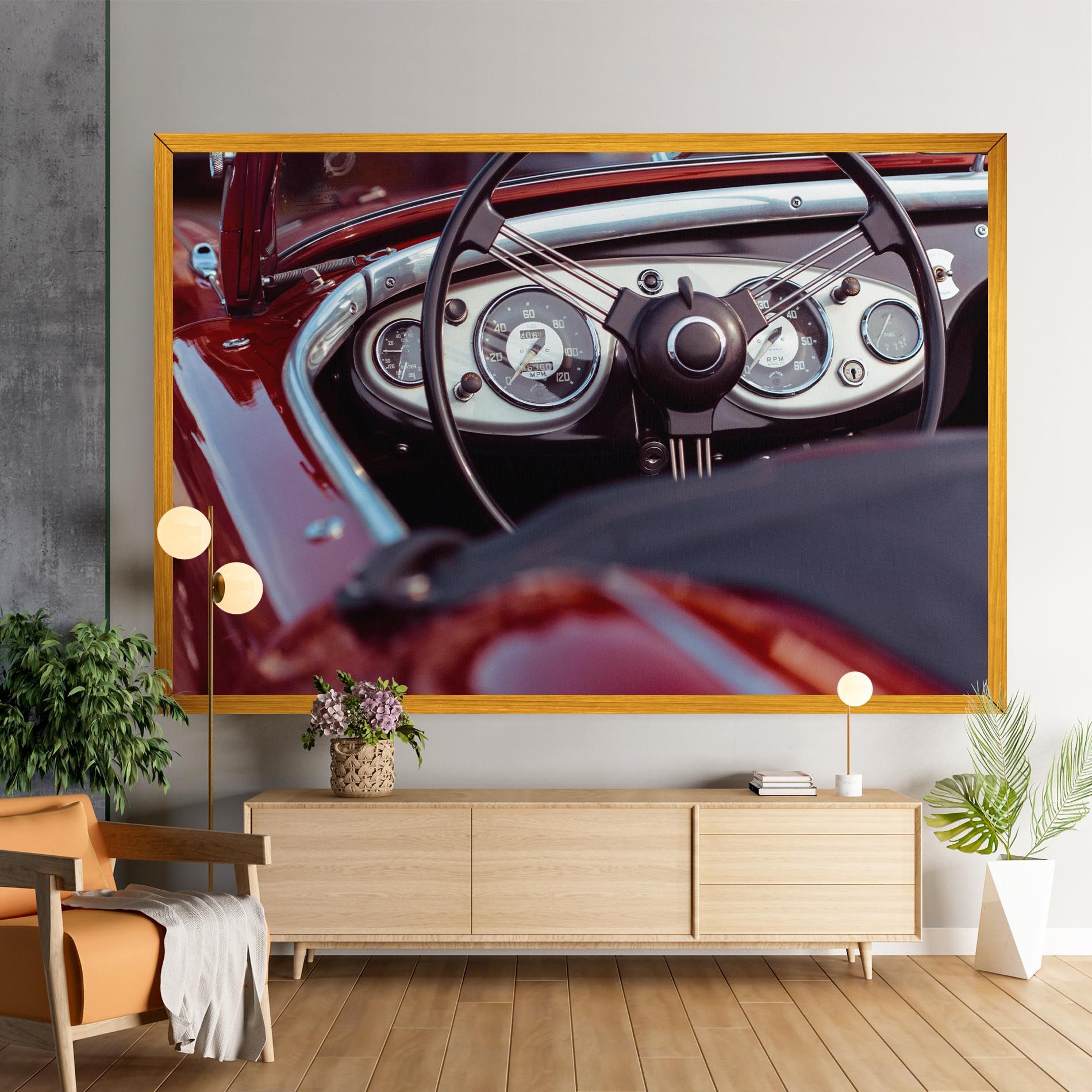 Classic Red Car mockup 9