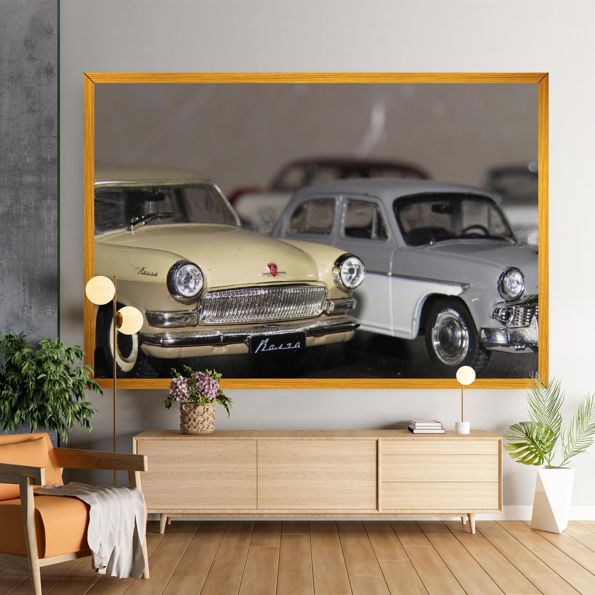 Картина на платно Cream Grey Car mockup 9