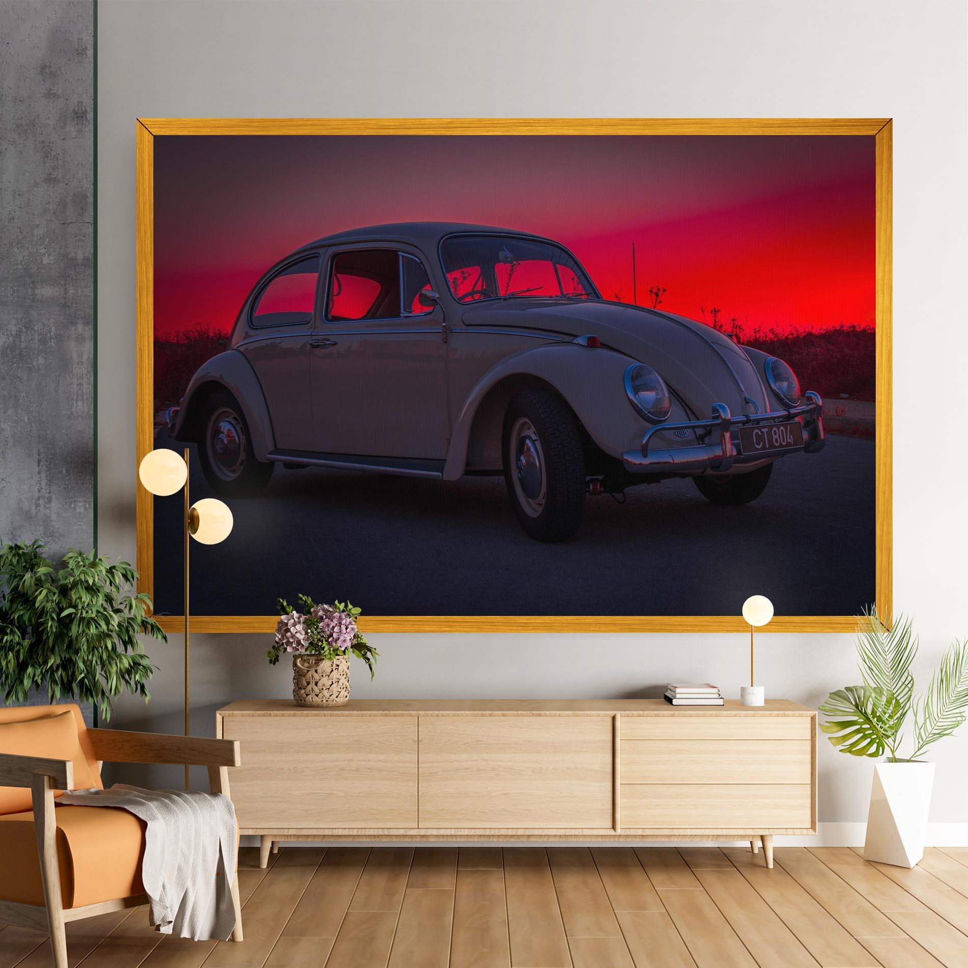Картина на платно Old Car Sunset mockup 9