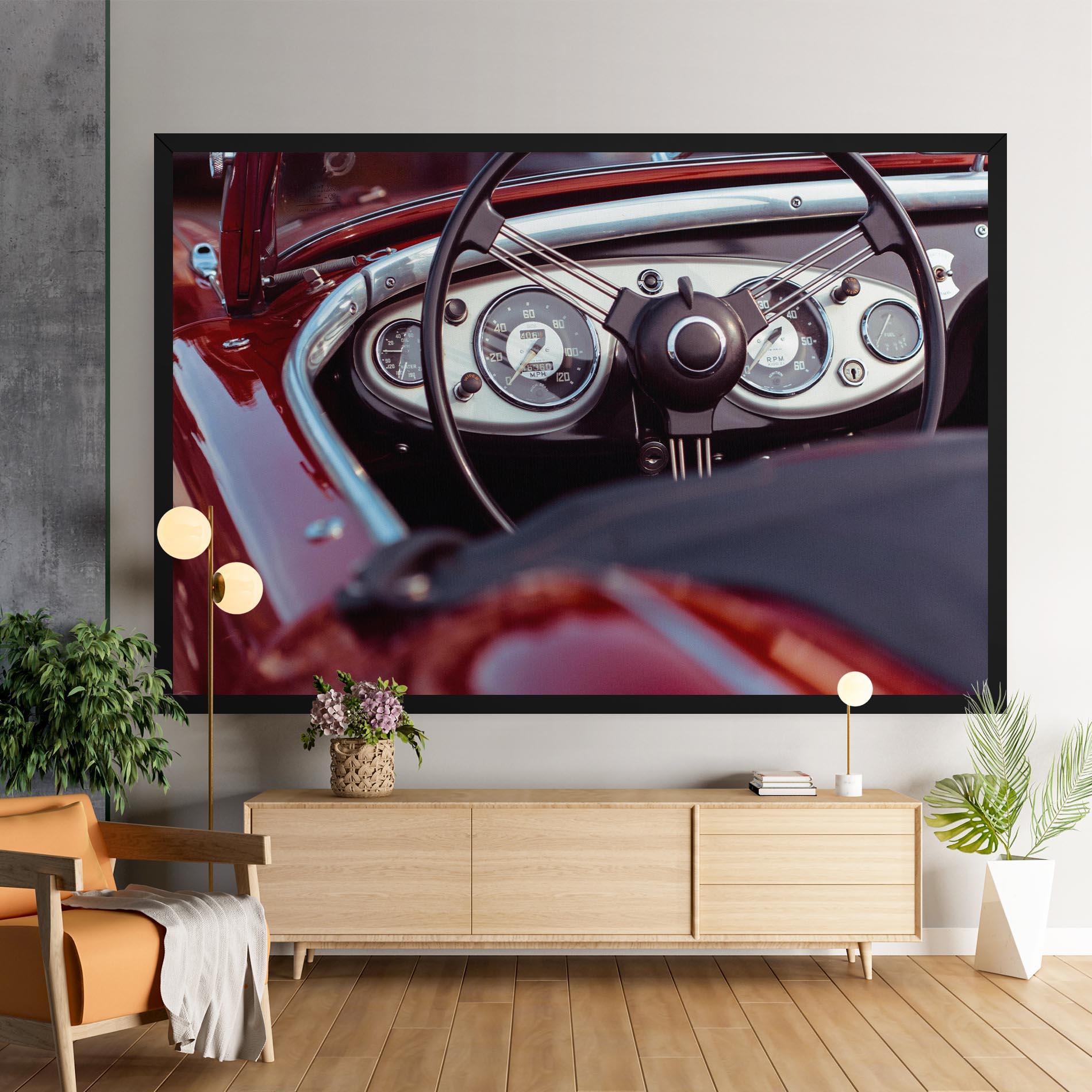 Картина на платно Classic Red Car mockup 9