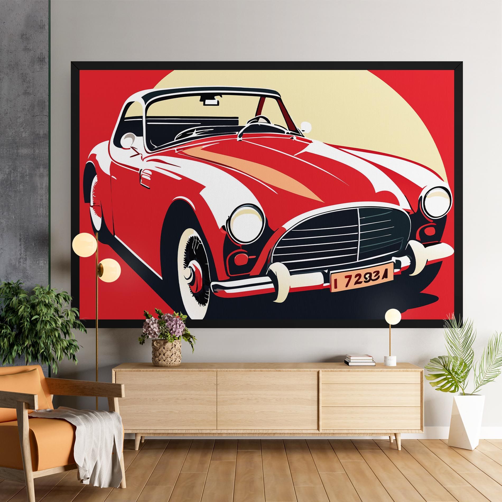 Red Vintage Car mockup 9