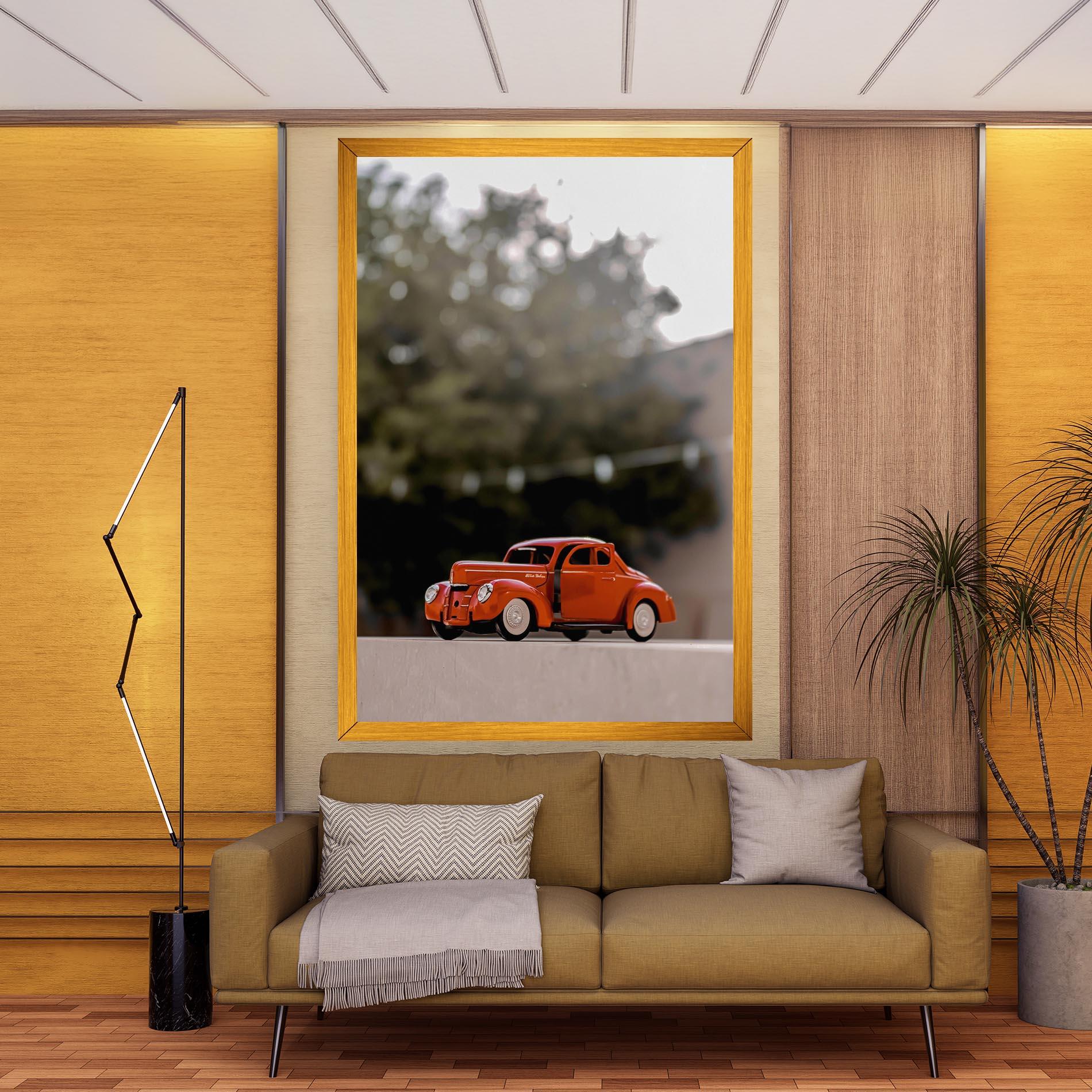 Картина на платно Orange Toy Car mockup 9