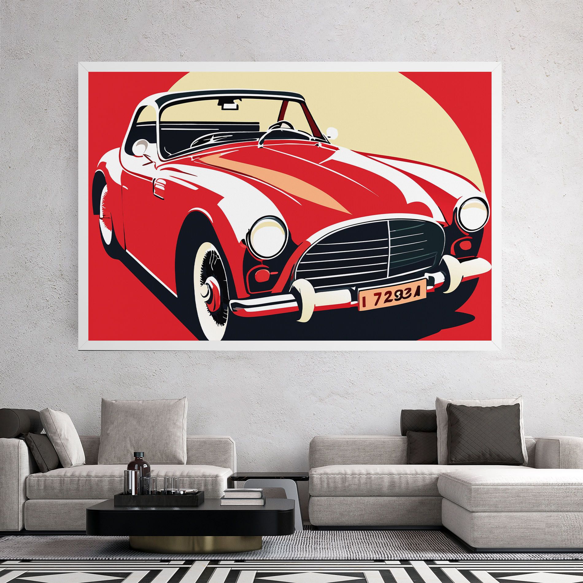 Red Vintage Car mockup 2