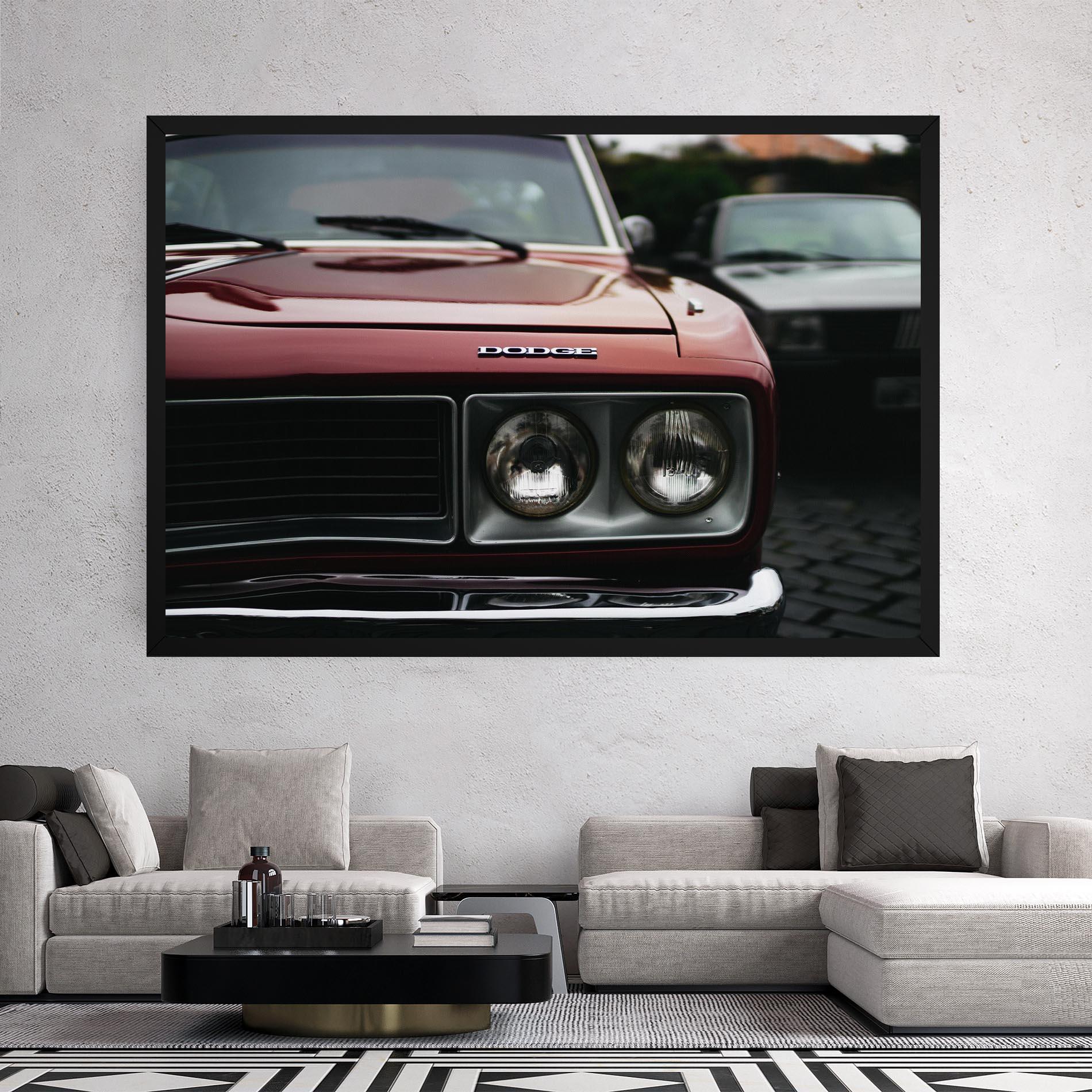 Картина на платно Dark Vintage Red mockup 2