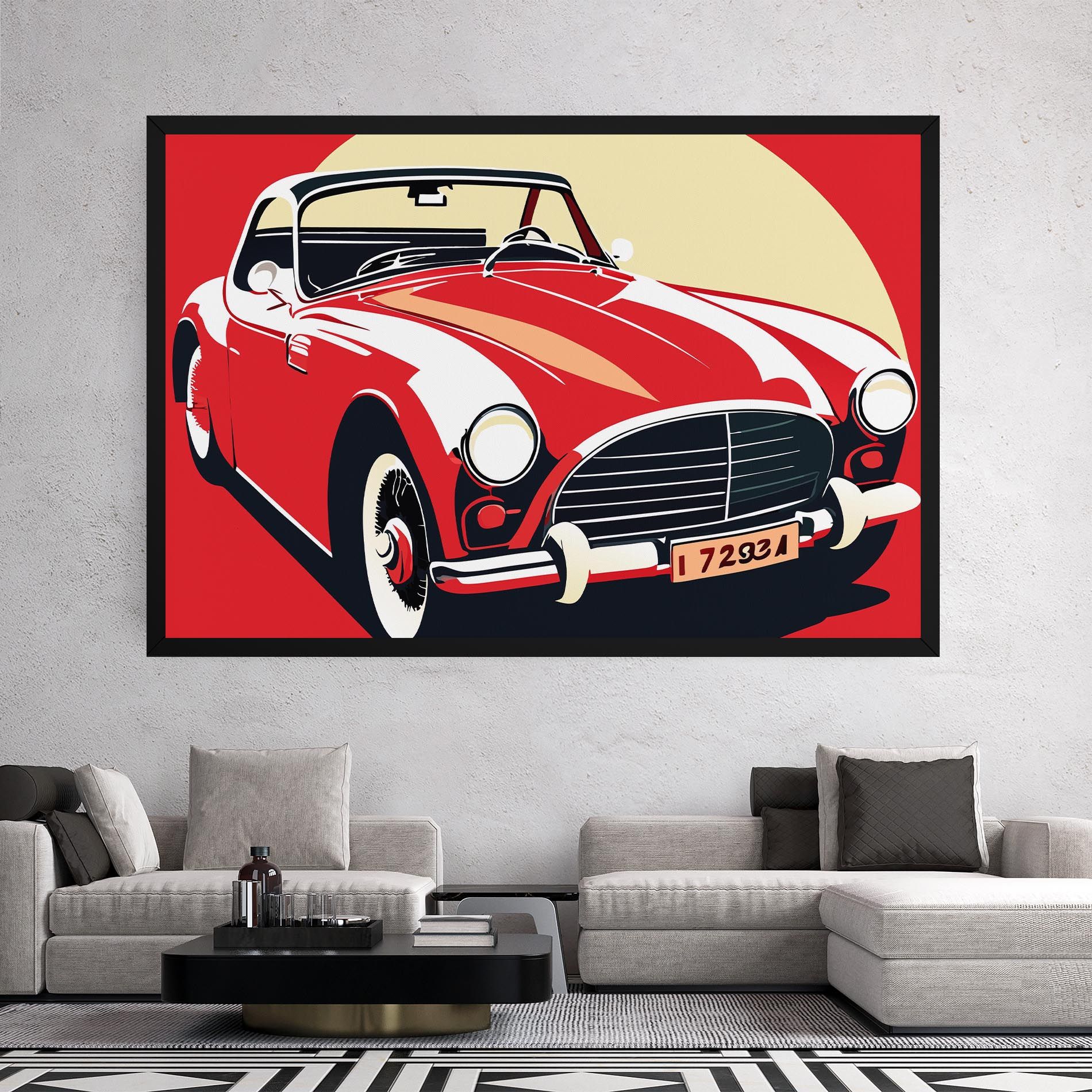Red Vintage Car mockup 2