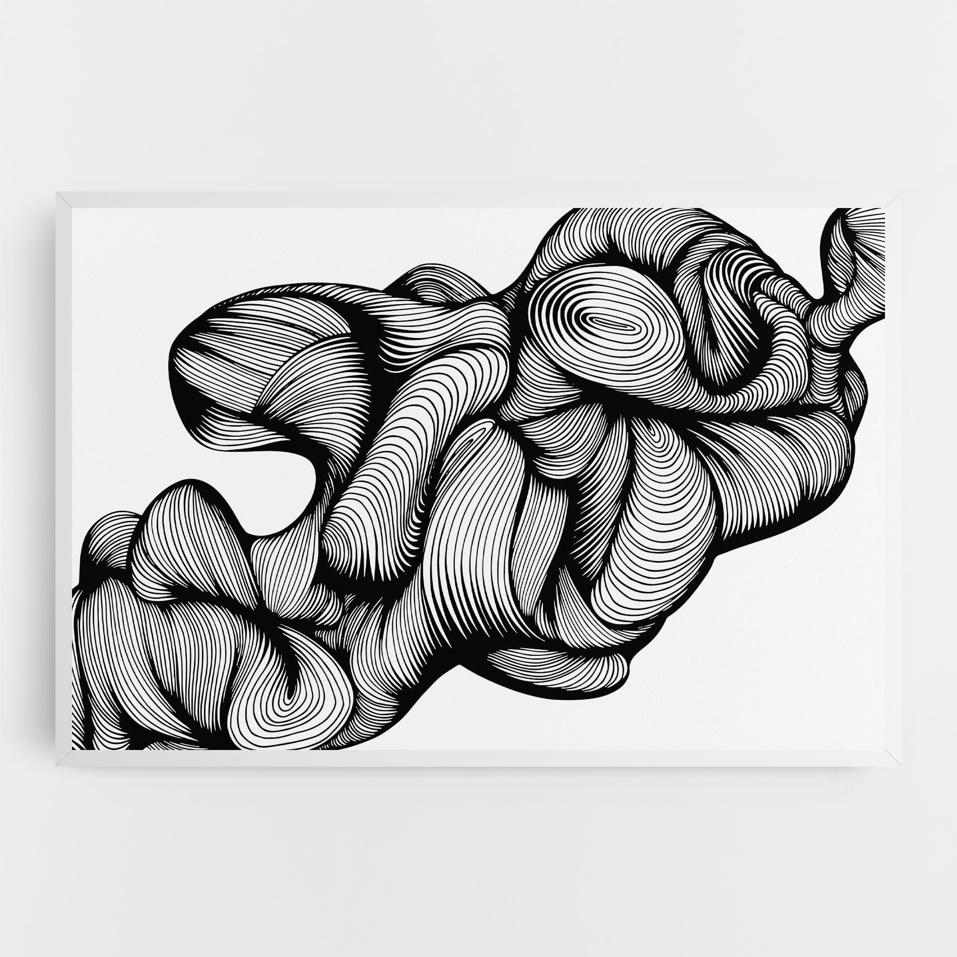 Картина на платно Monochrome Doodle mockup 0