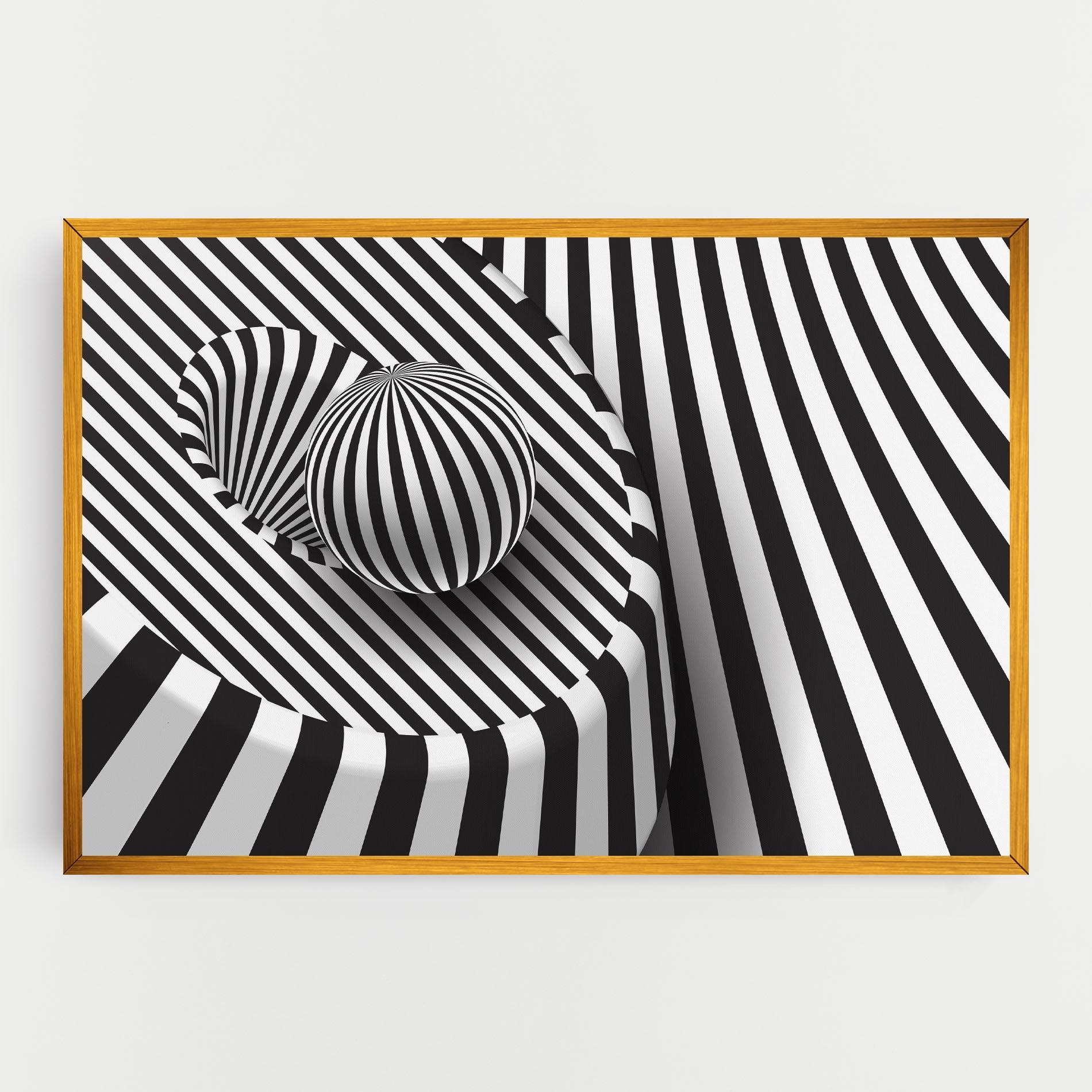 Картина на платно 3d Ball Zebra mockup 0