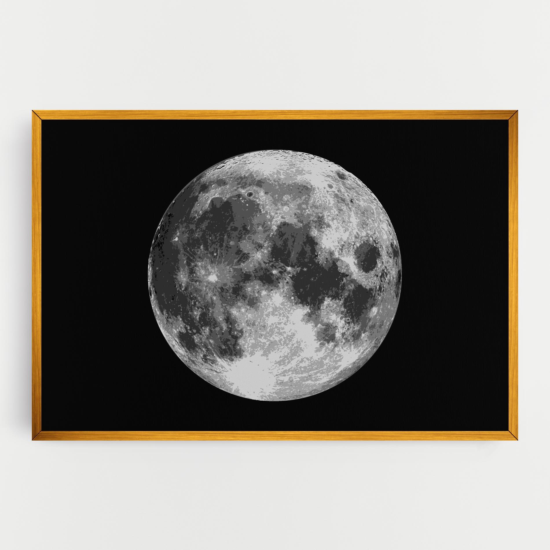 Картина на платно Grey Shiny Moon mockup 0