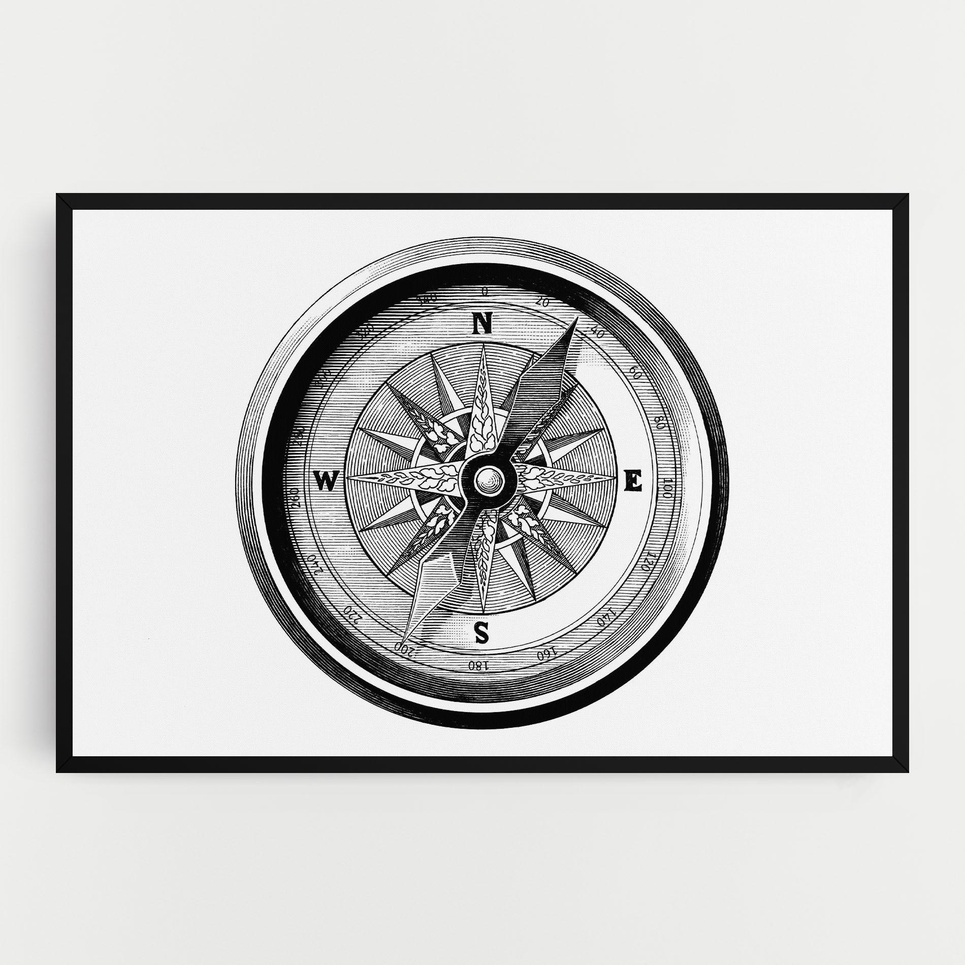 Картина на платно Black Compass mockup 0