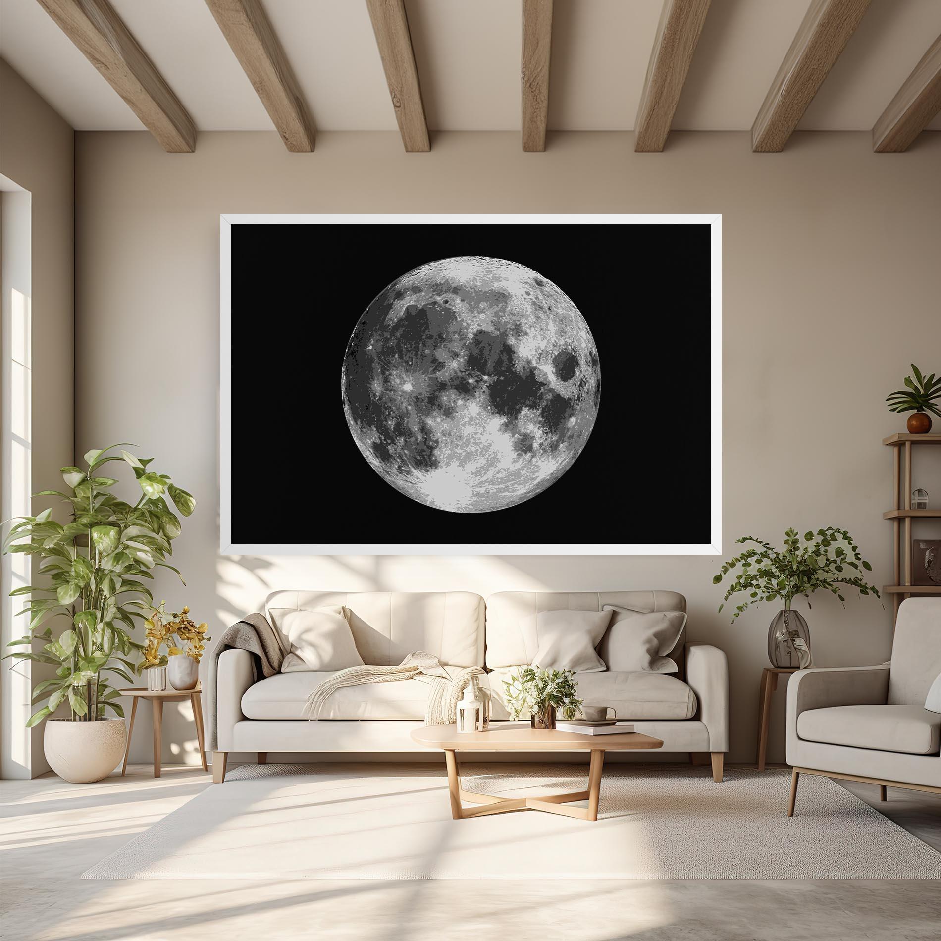 Картина на платно Grey Shiny Moon mockup 6