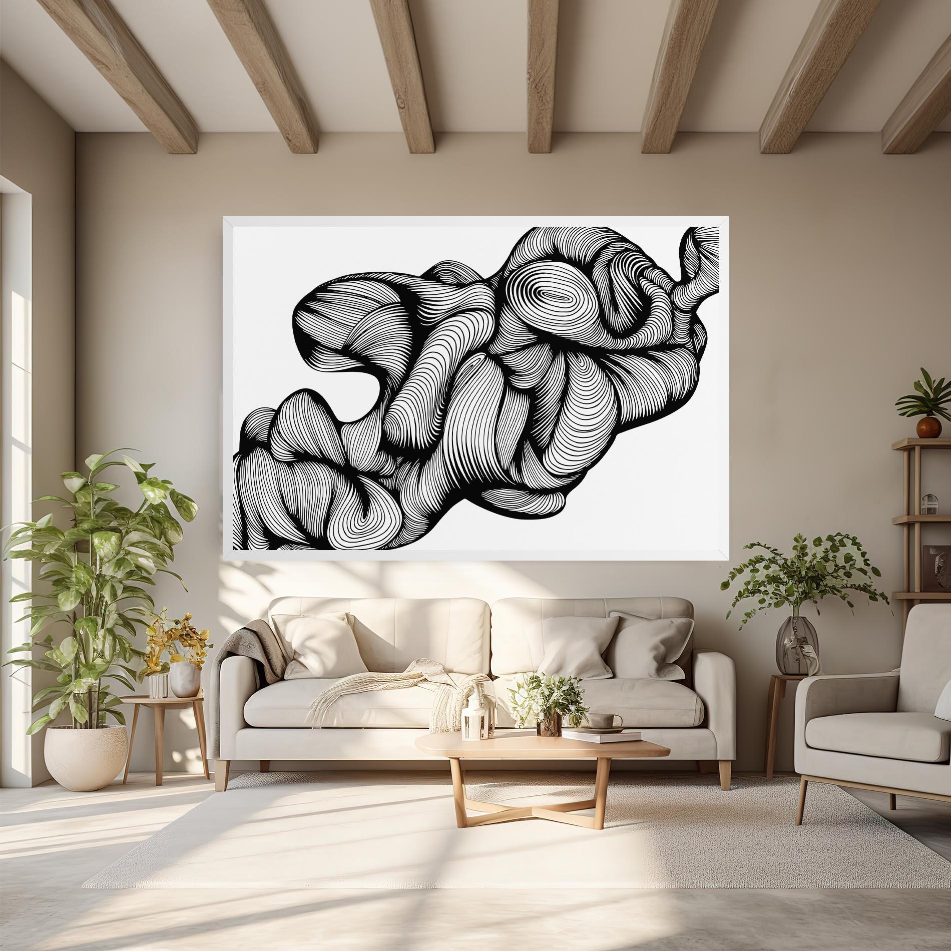 Картина на платно Monochrome Doodle mockup 6