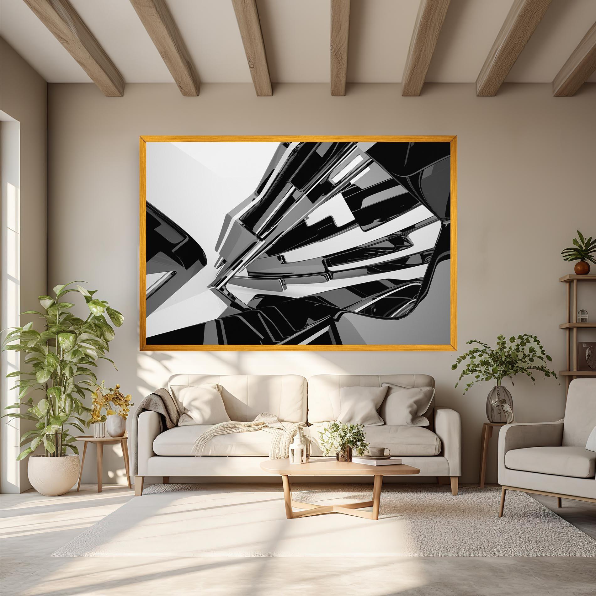 Картина на платно Black Sculpture mockup 6