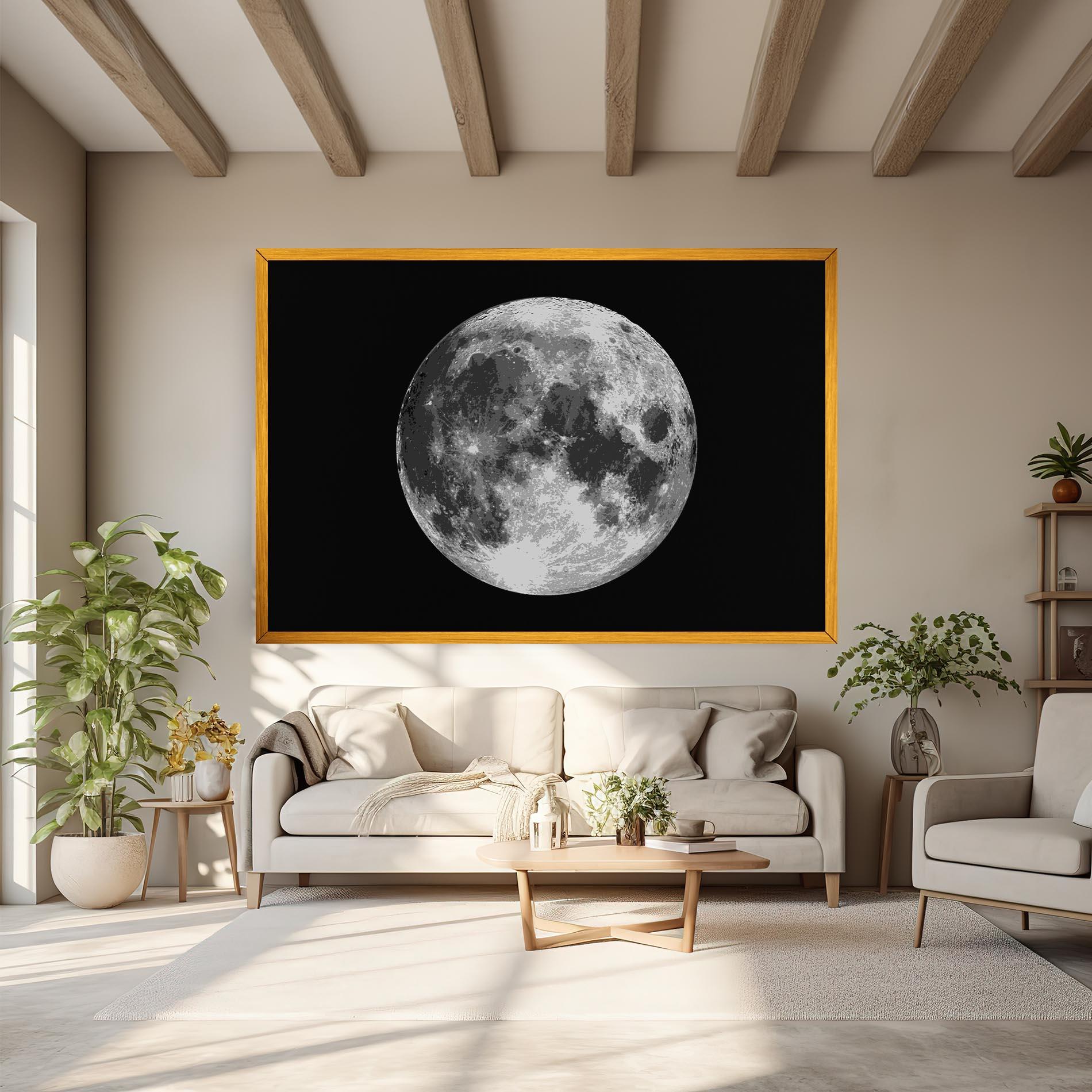 Картина на платно Grey Shiny Moon mockup 6