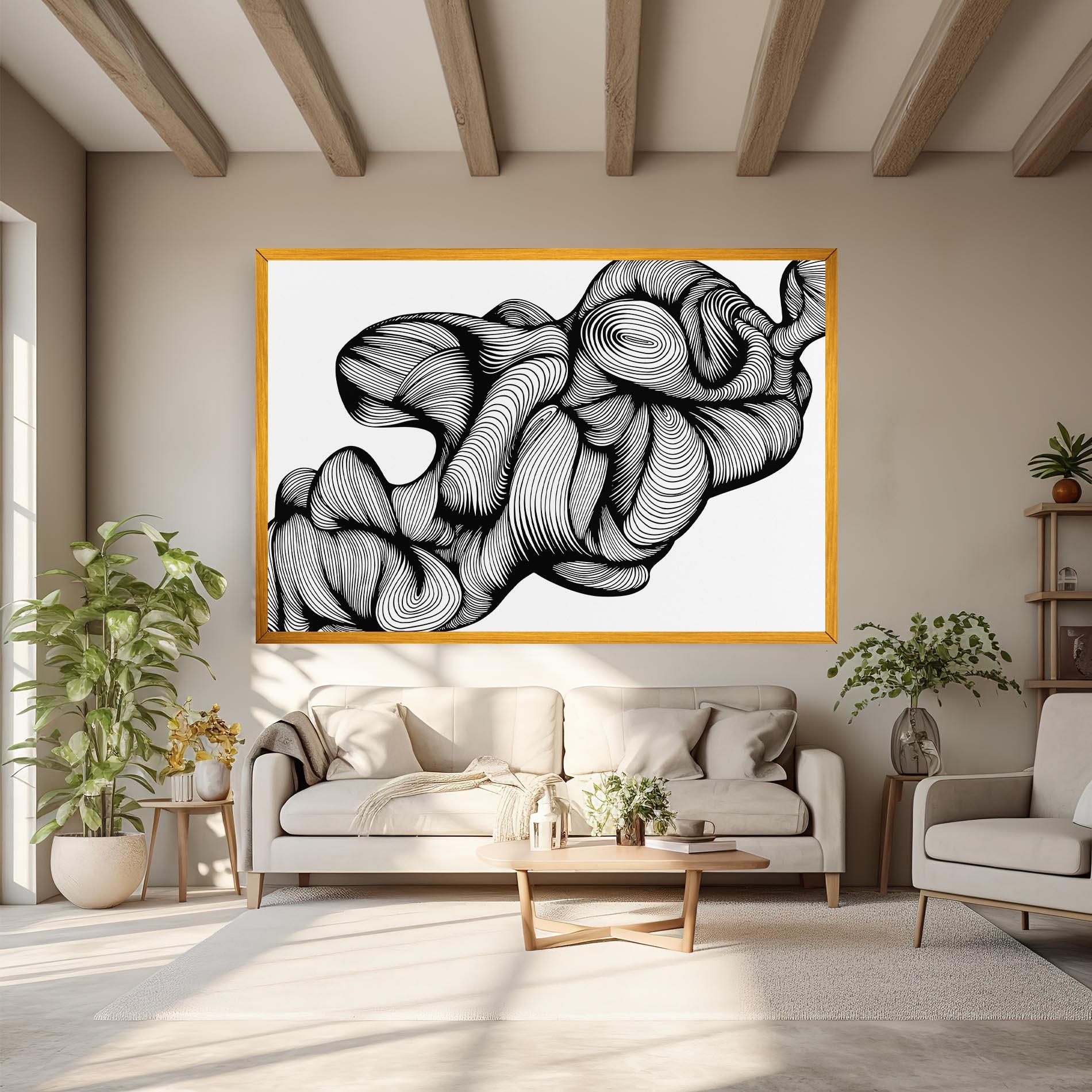 Картина на платно Monochrome Doodle mockup 6