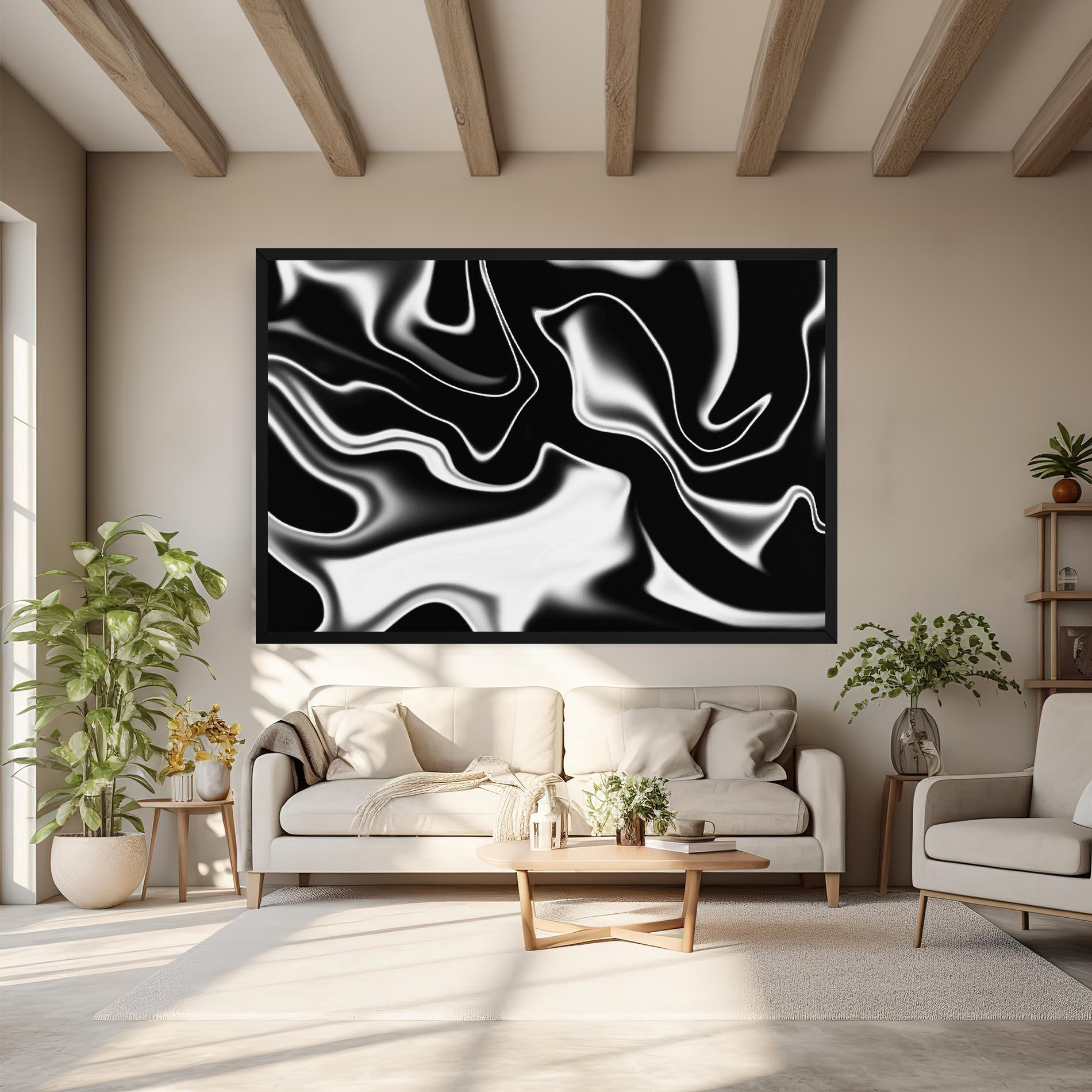 Картина на платно Black Metalic Art mockup 6