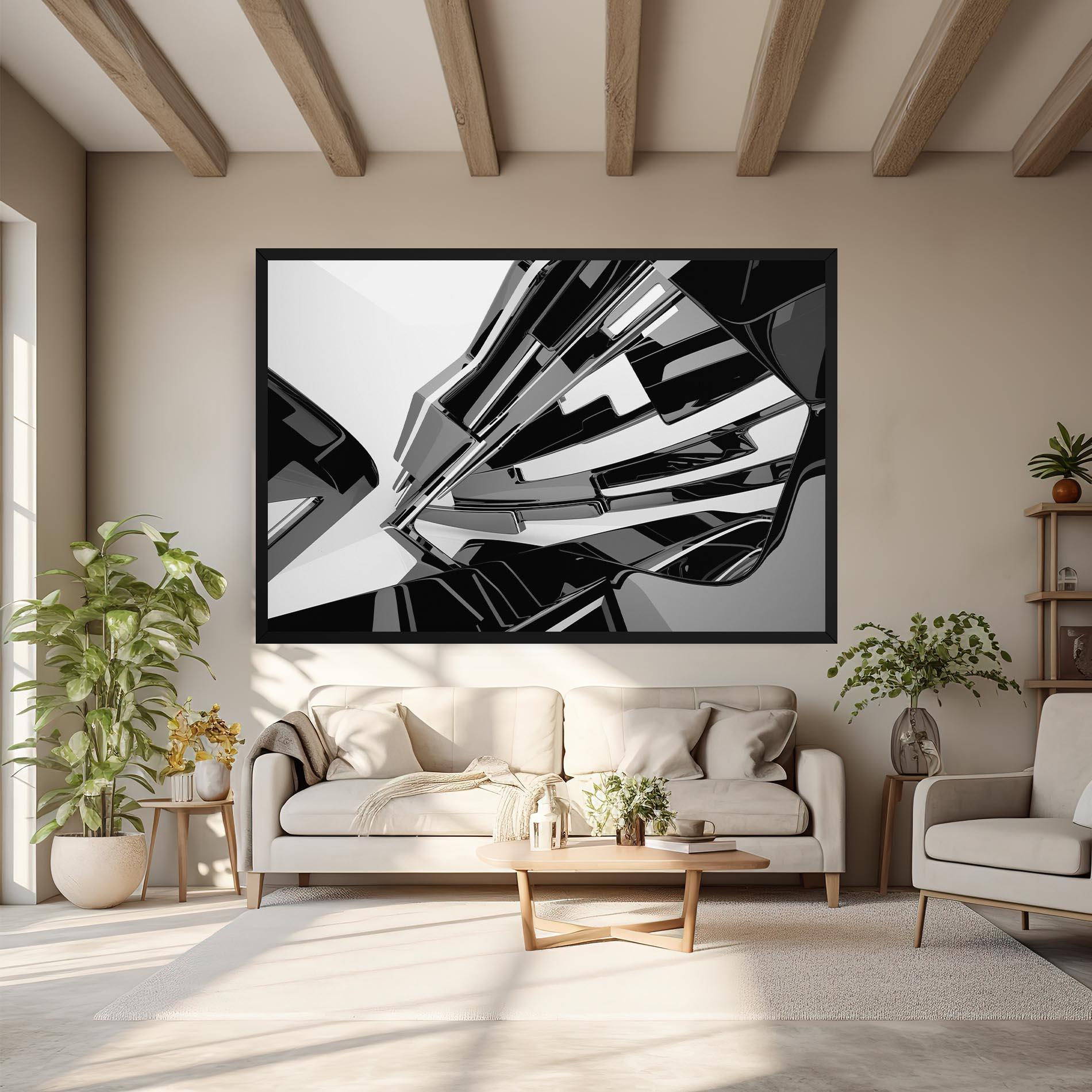 Картина на платно Black Sculpture mockup 6