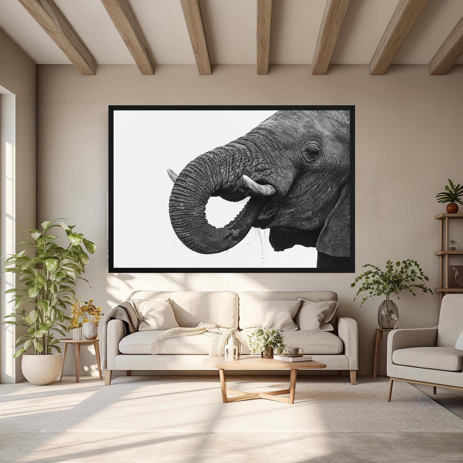 Картина на платно Elephant Drinking mockup 6