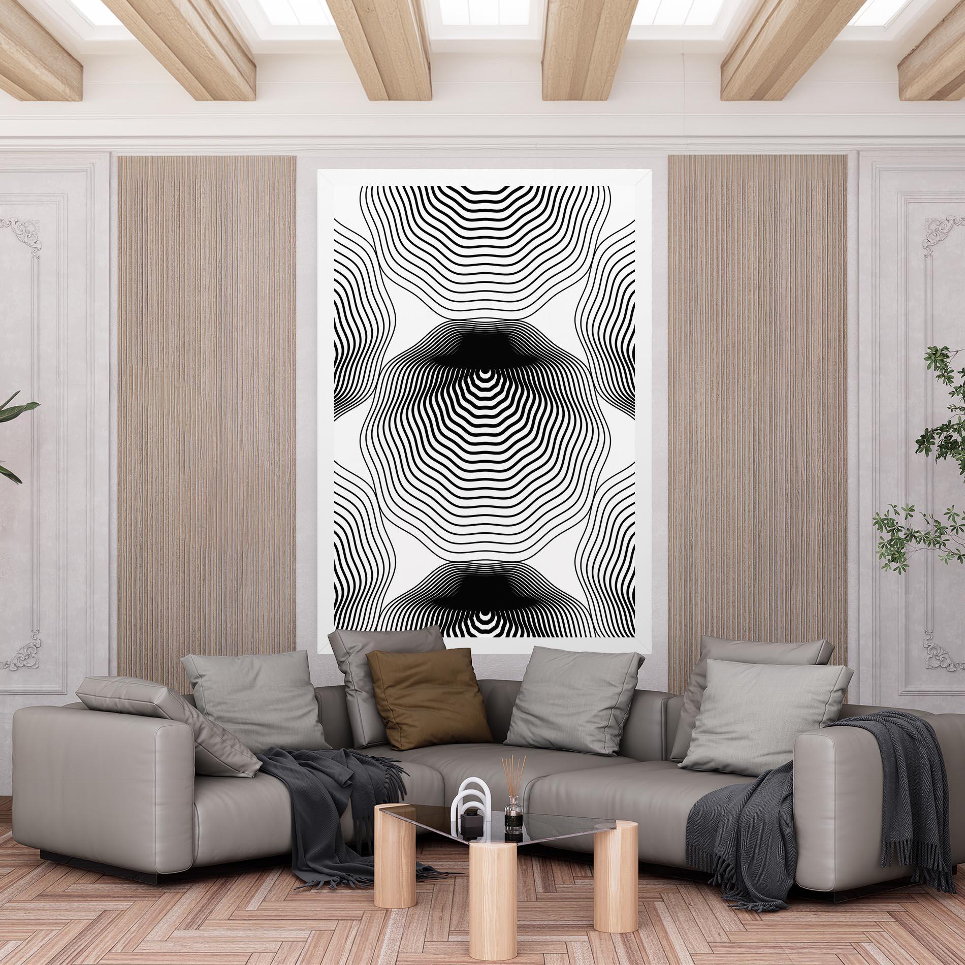 Картина на платно Black Line Art mockup 6