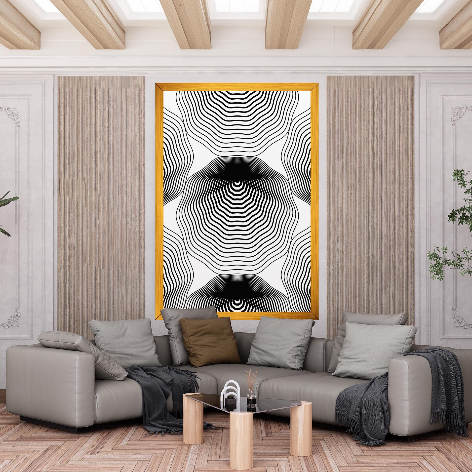 Картина на платно Black Line Art mockup 6