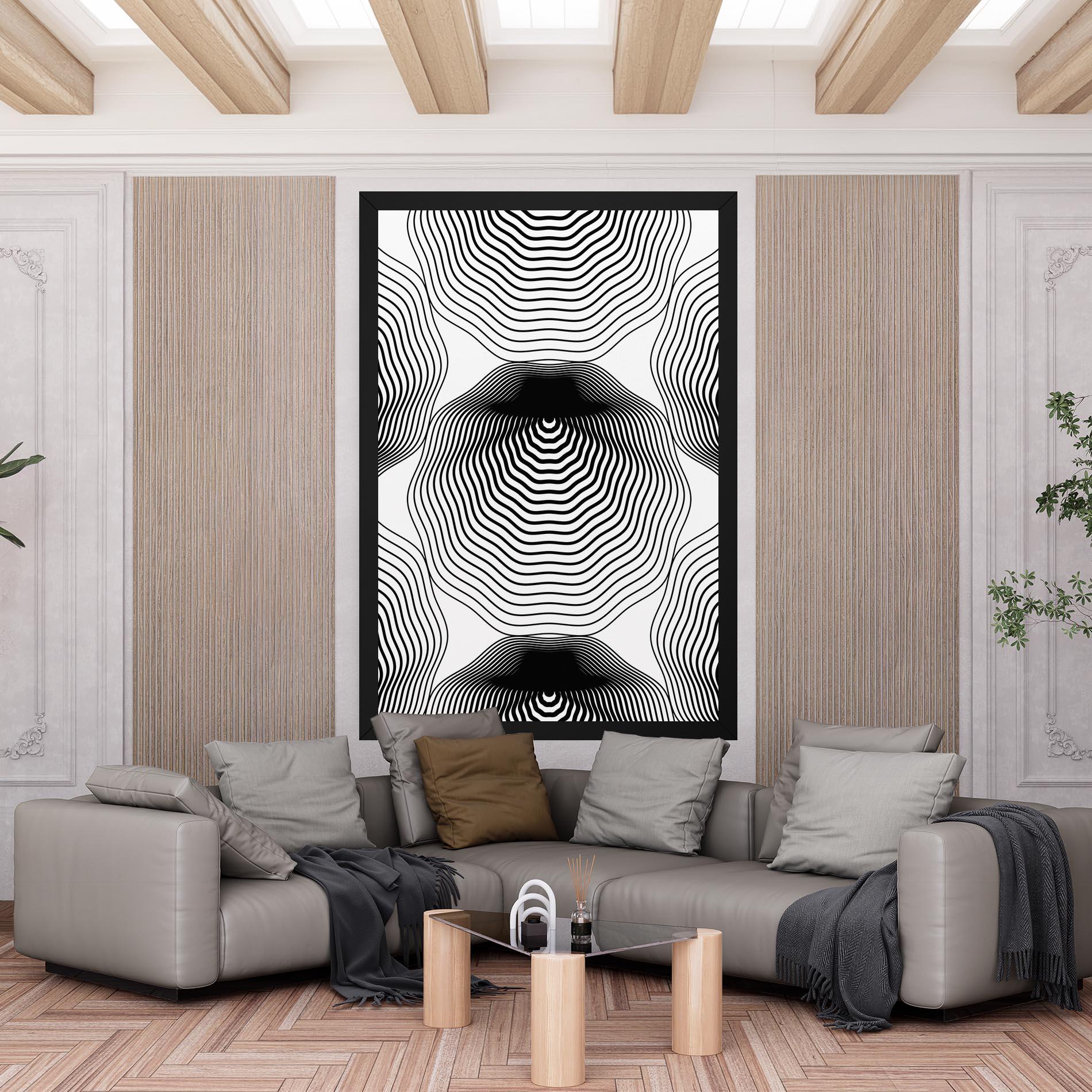 Картина на платно Black Line Art mockup 6