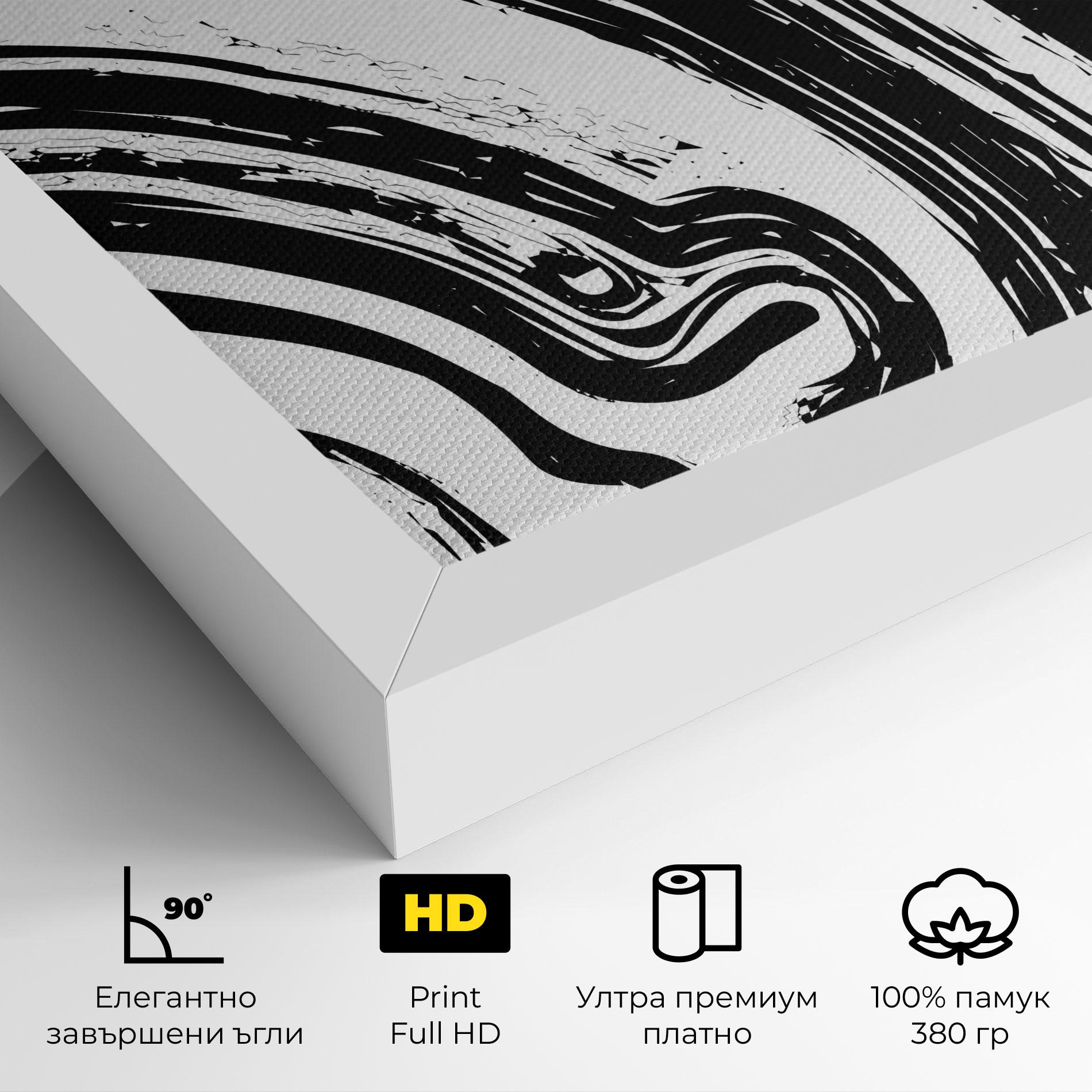 Картина на платно Black Liquid White mockup 4